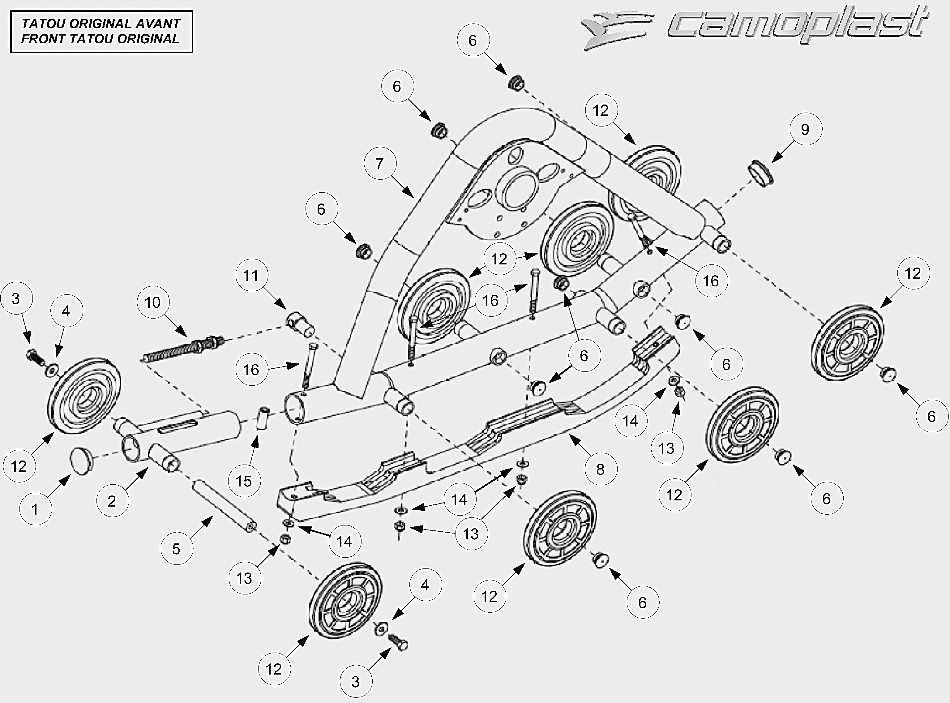 2002 Tatou Original All Front Parts Diagram