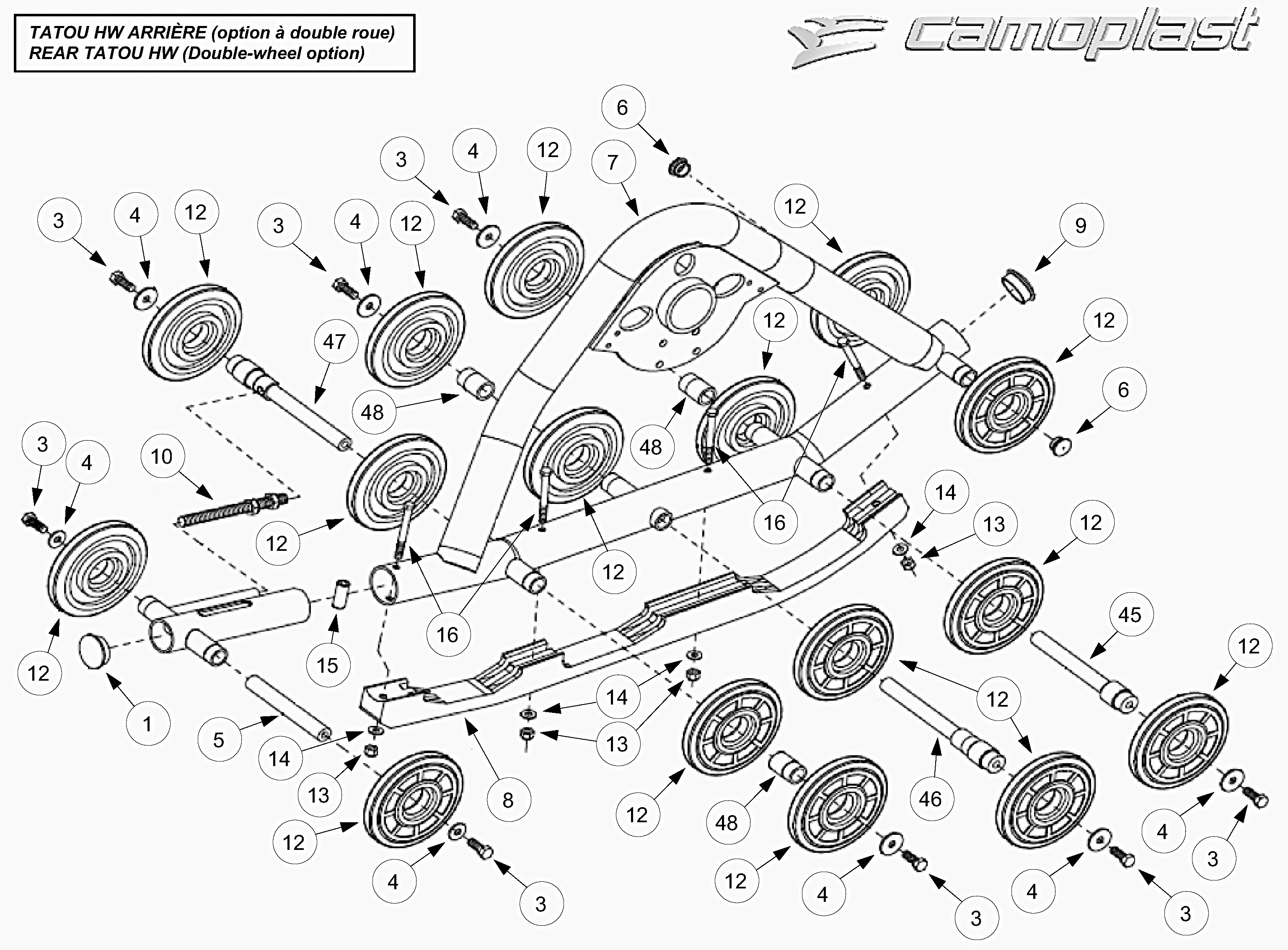 2003 Tatou Original Rear HW double wheel option Parts Diagram