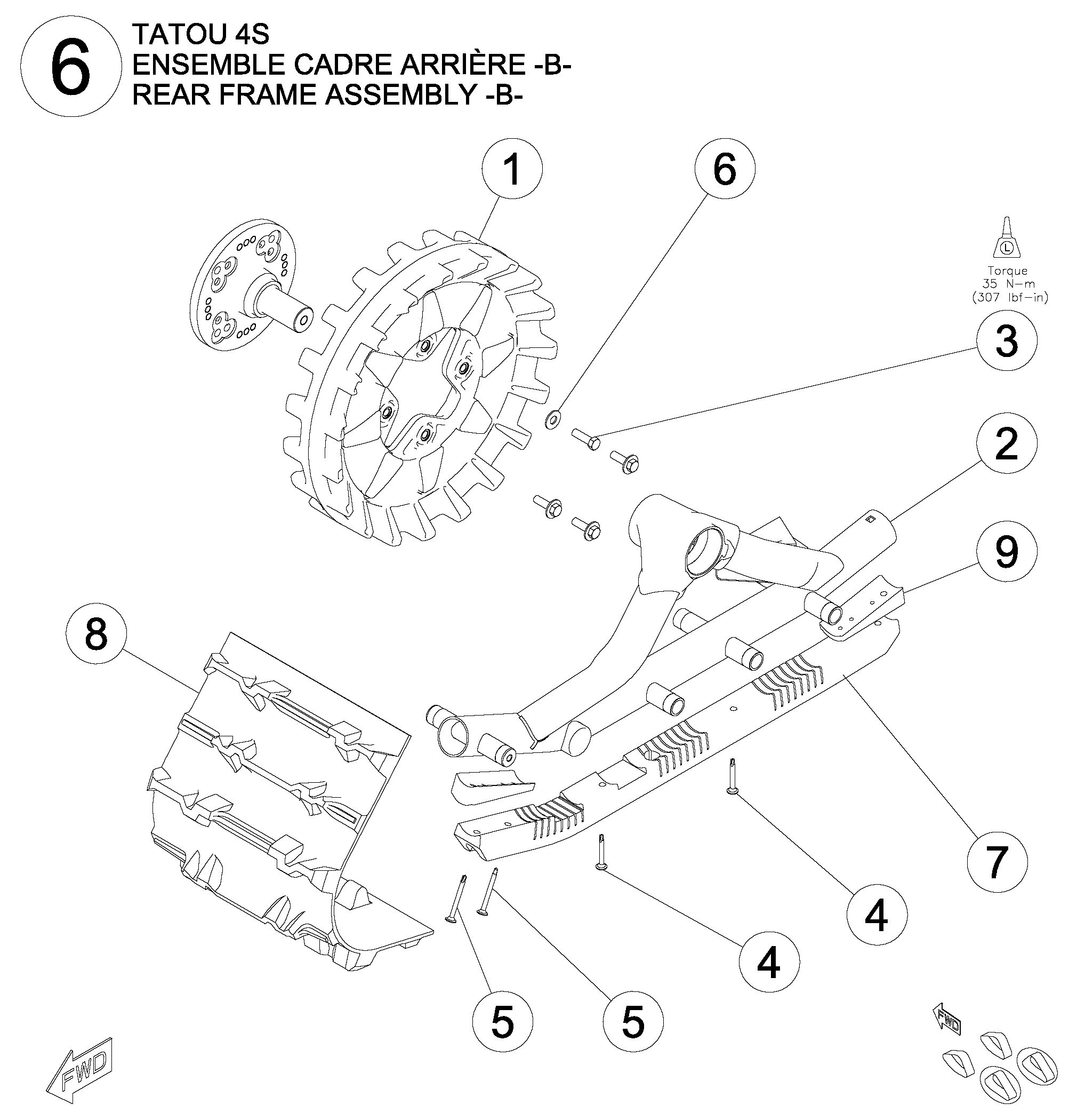 2008 TATOU 4S Rear Frame Assembly -B- Parts Diagram