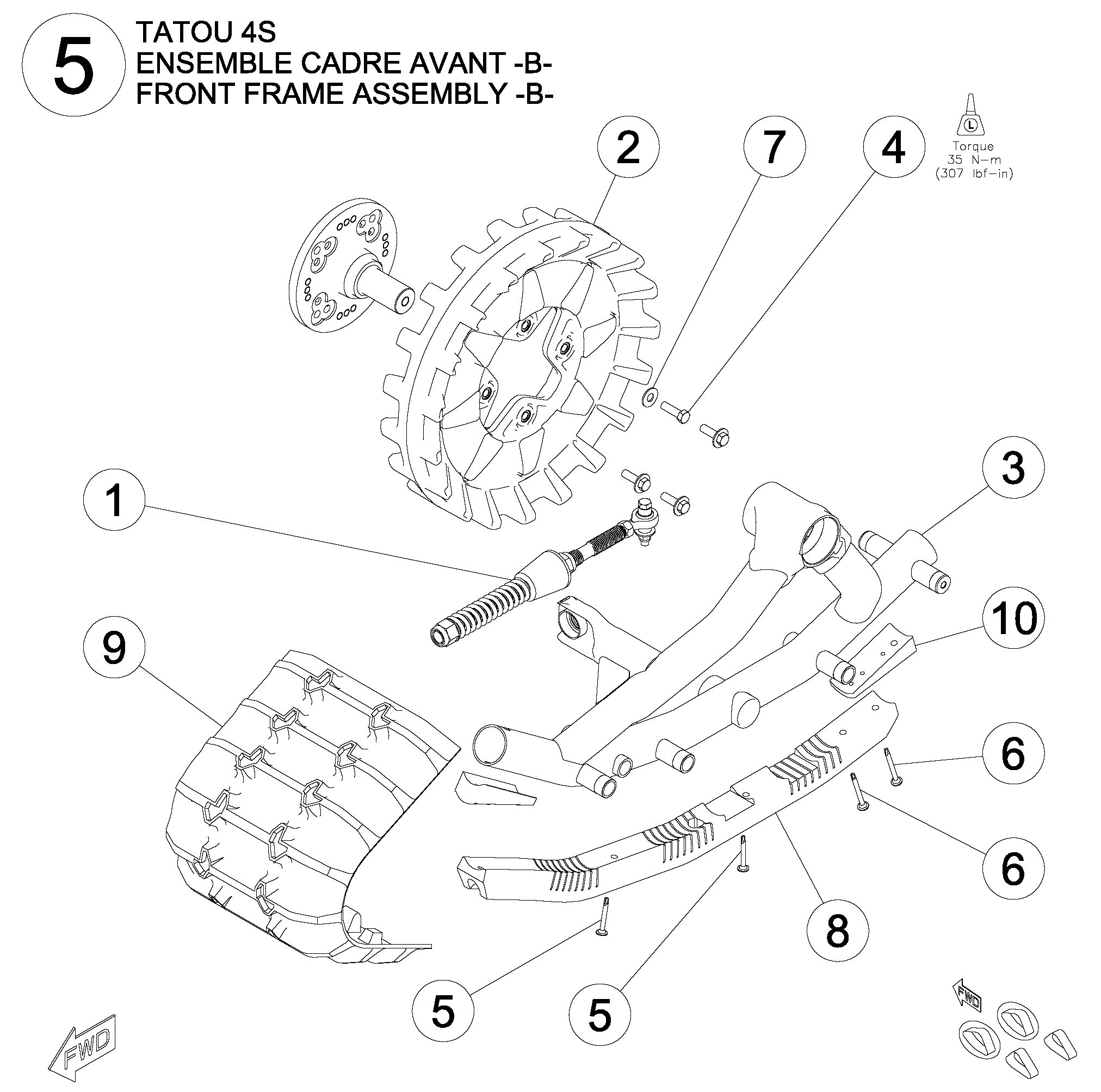 2008 TATOU 4S Front Frame Assembly -B- Parts Diagram