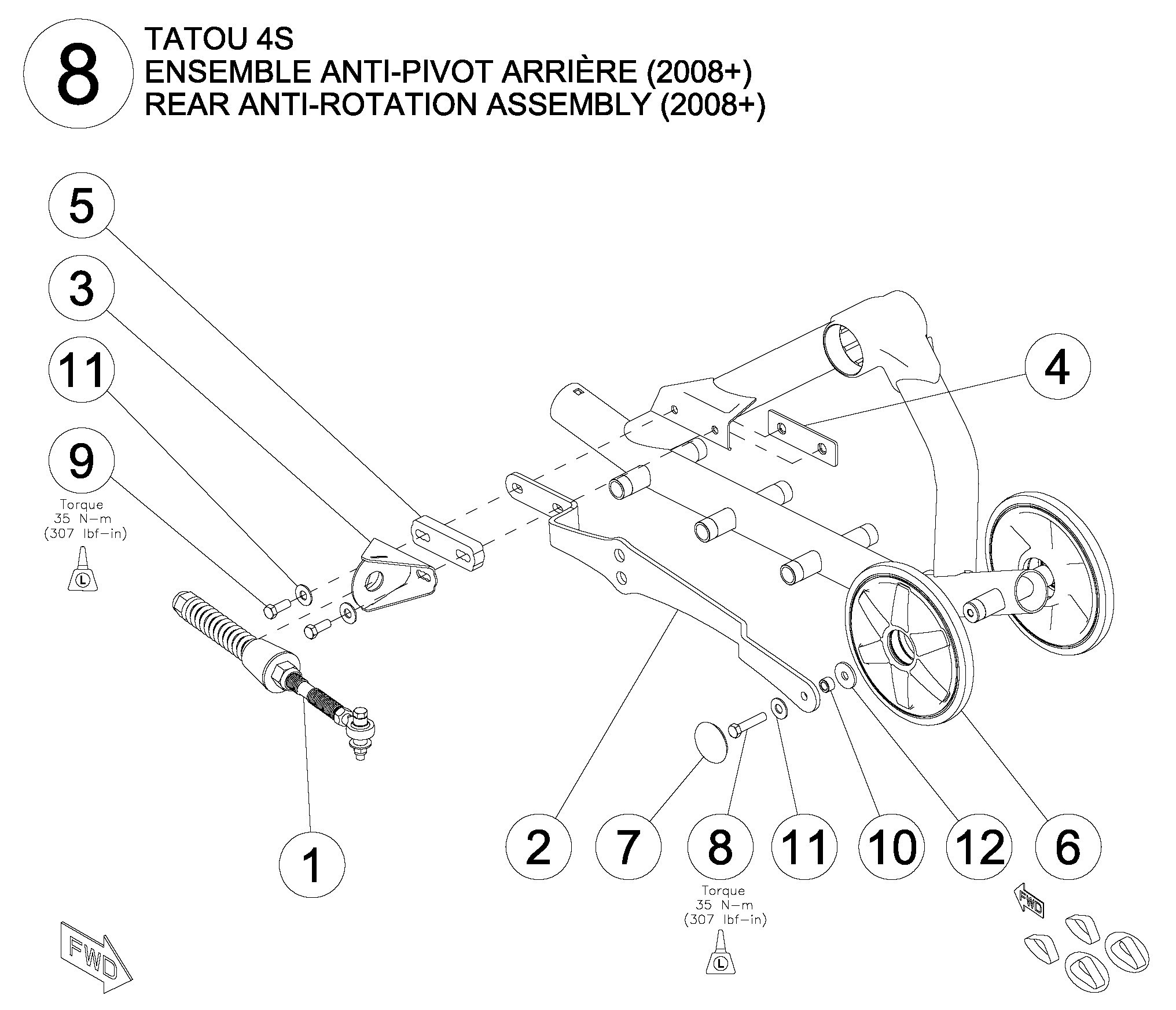 Rear Anti-Rotation Assembly (2008+)