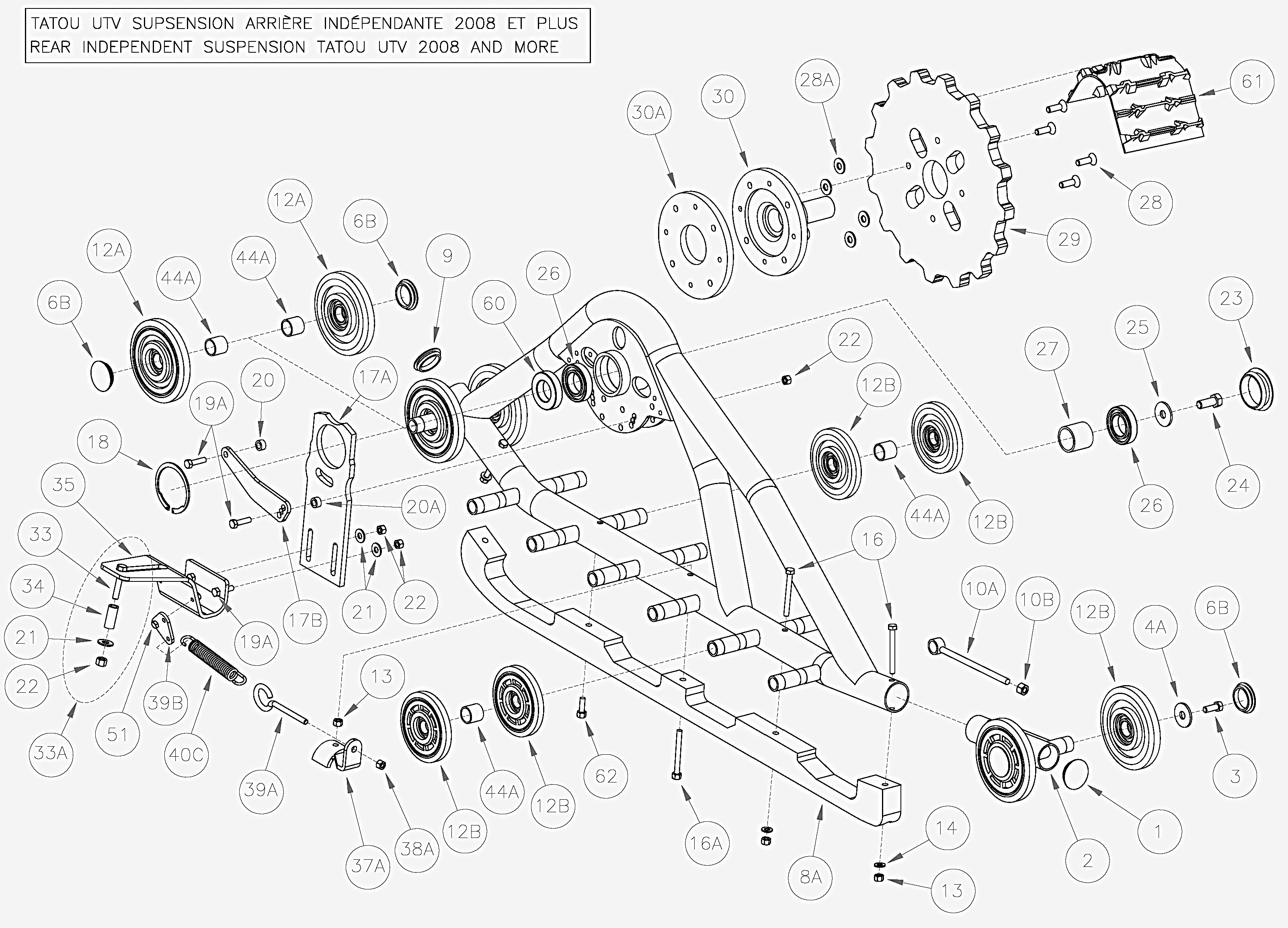 Rear Independent suspension UTV 2008-more