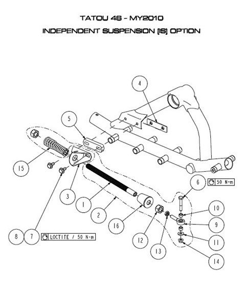 2010 TATOU 4S Independent Suspension (IS) Option Parts Diagram