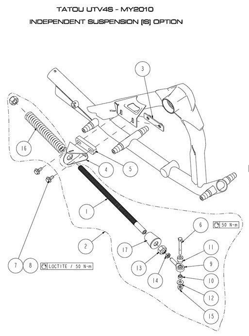 2010 TATOU 4S Independent Suspension (IS) Option Parts Diagram