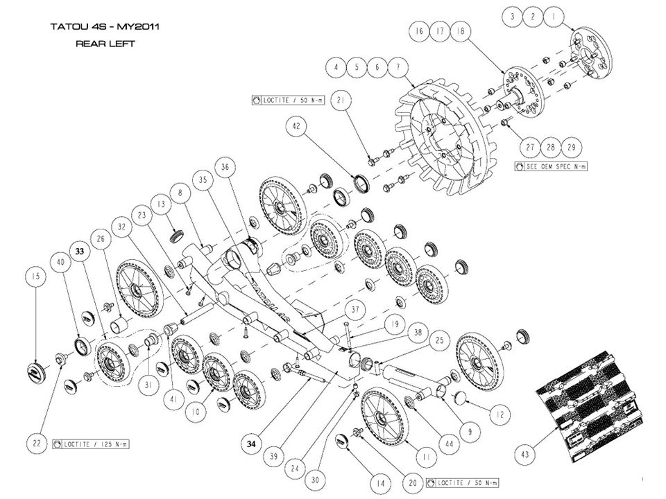2011 TATOU 4S Rear Left & Right Parts Diagram