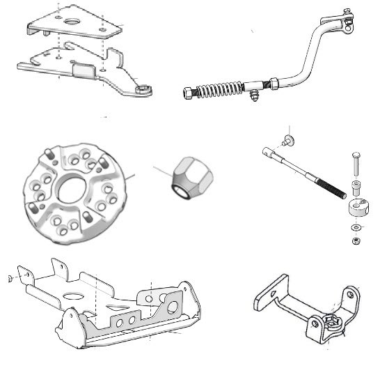 2012 T4S Brackets and mount kit components Parts Diagram