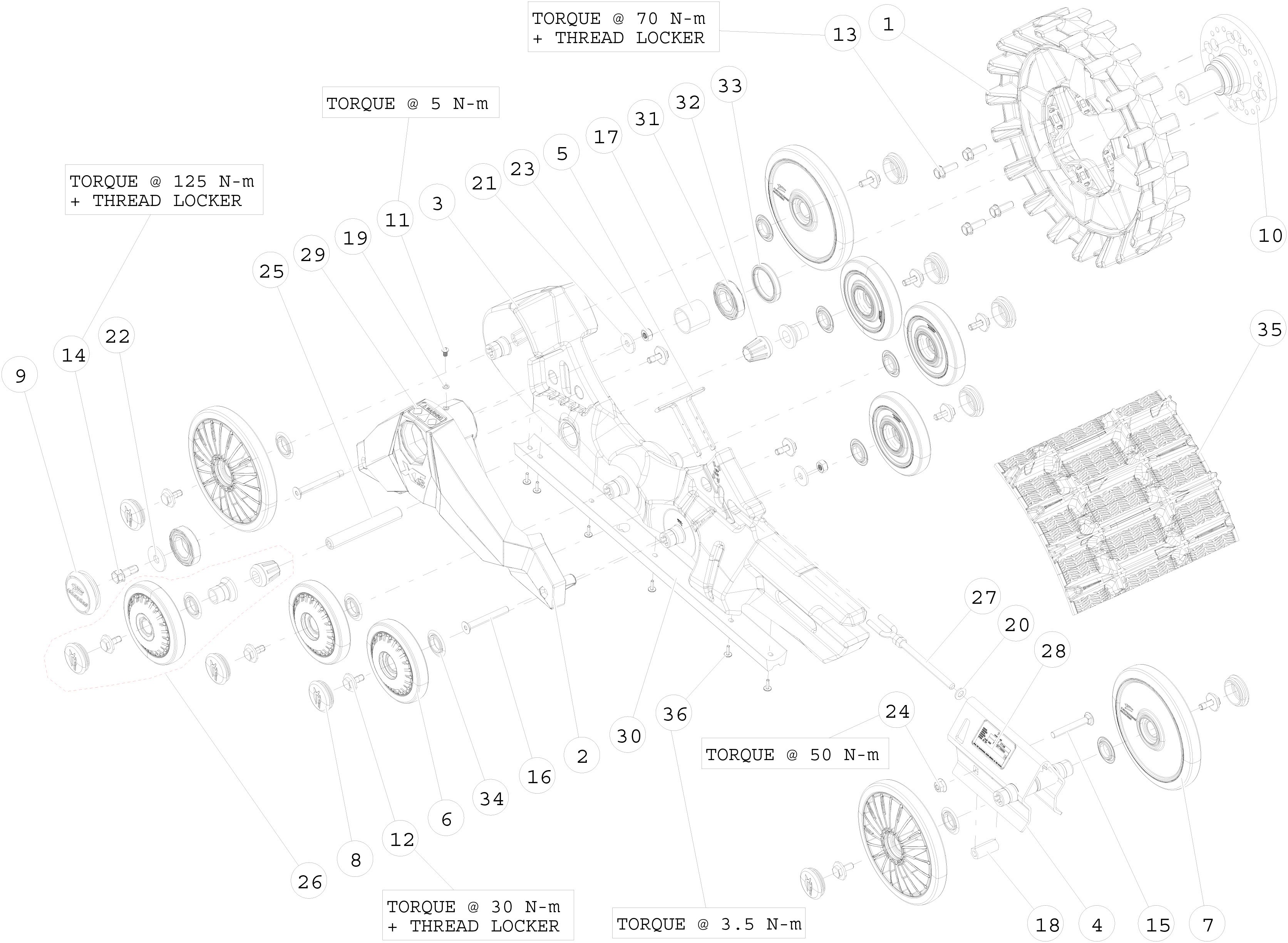 2013 XT4S Rear Left And Right Parts Diagram