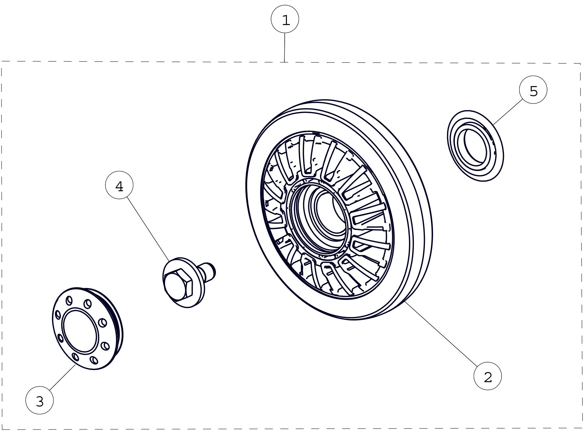 2015 T4S 134mm Wheel Kit Parts Diagram