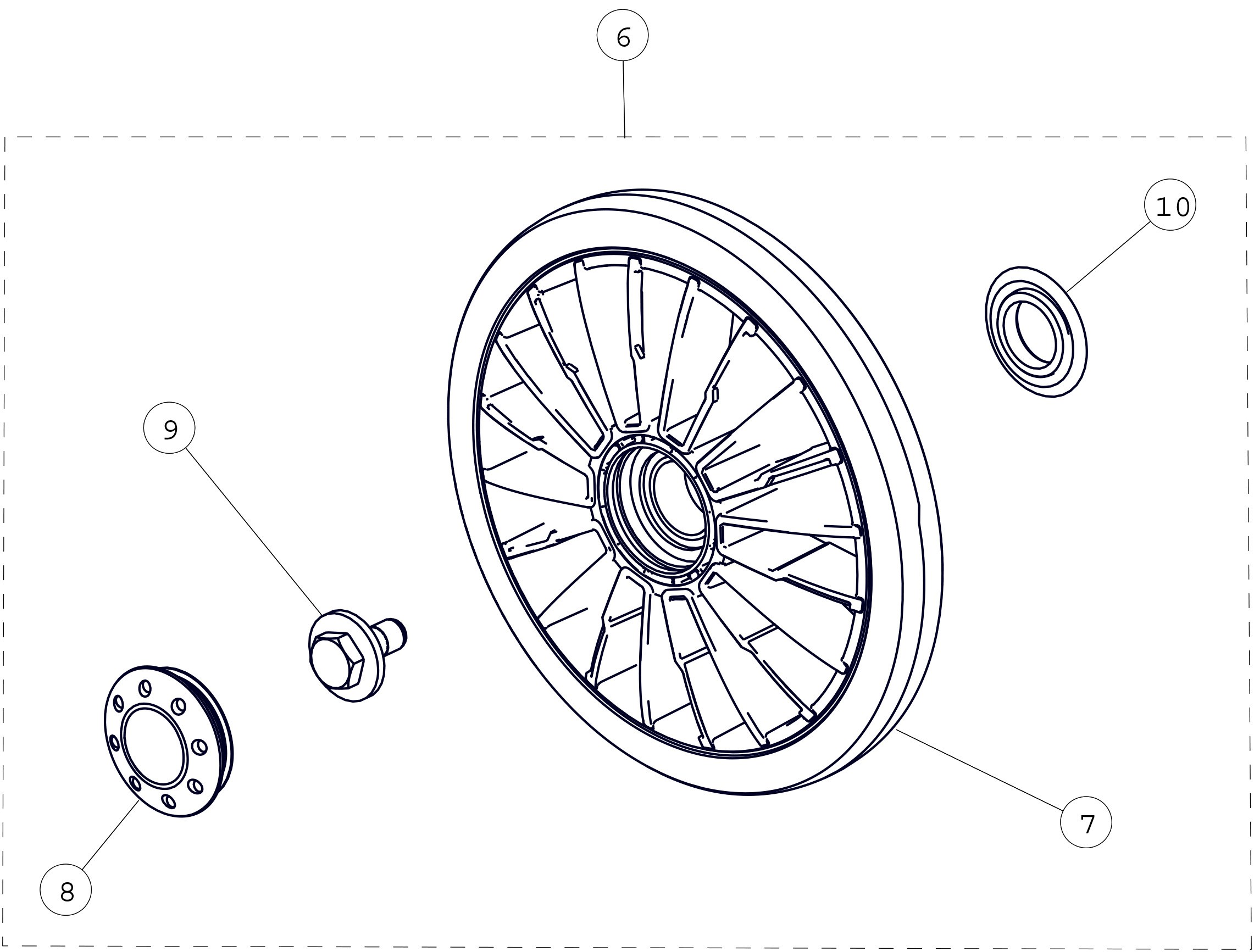 2015 T4S 202mm Wheel Kit Parts Diagram