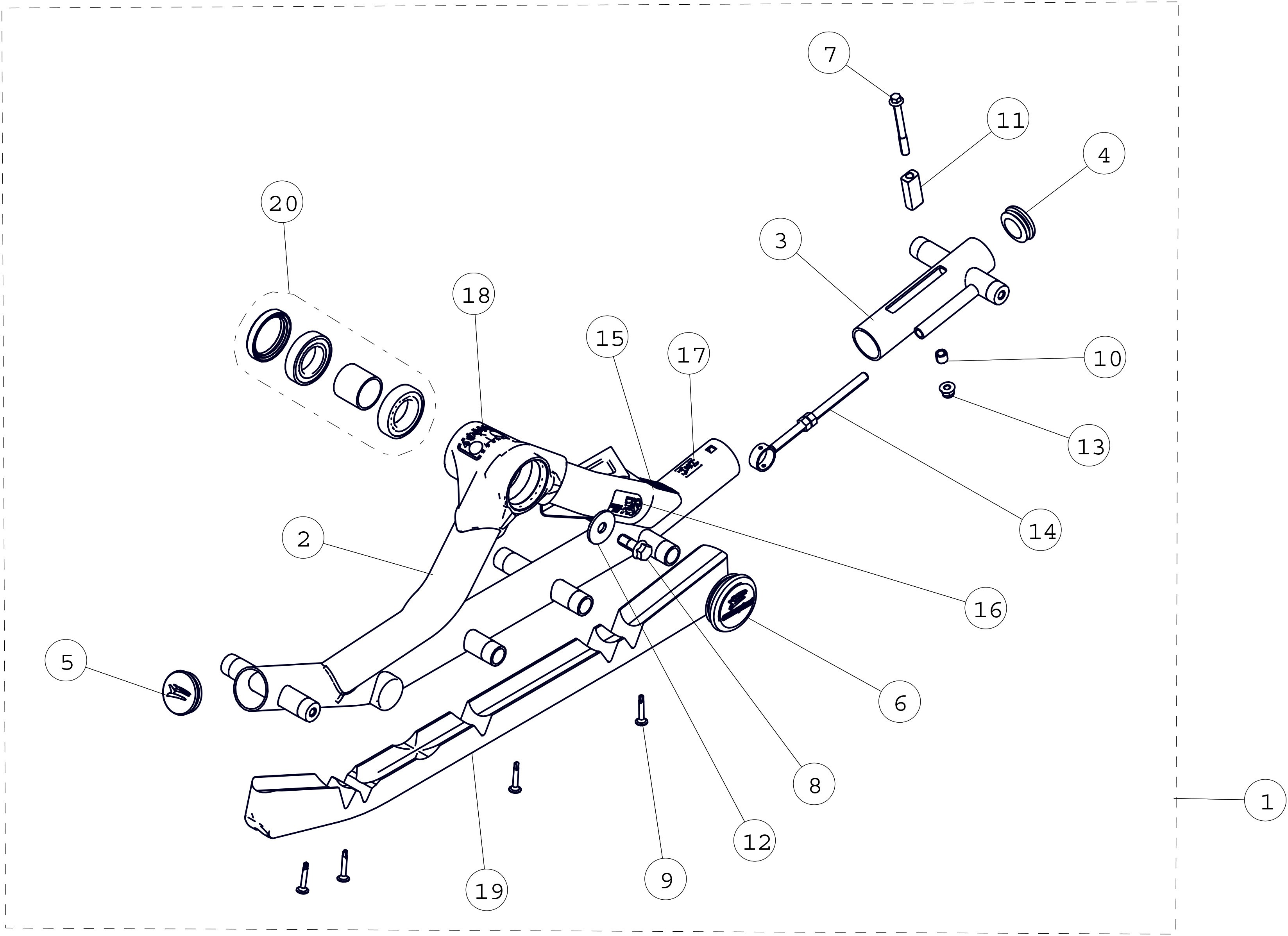 2015 T4S Rear Left Frame Parts Diagram