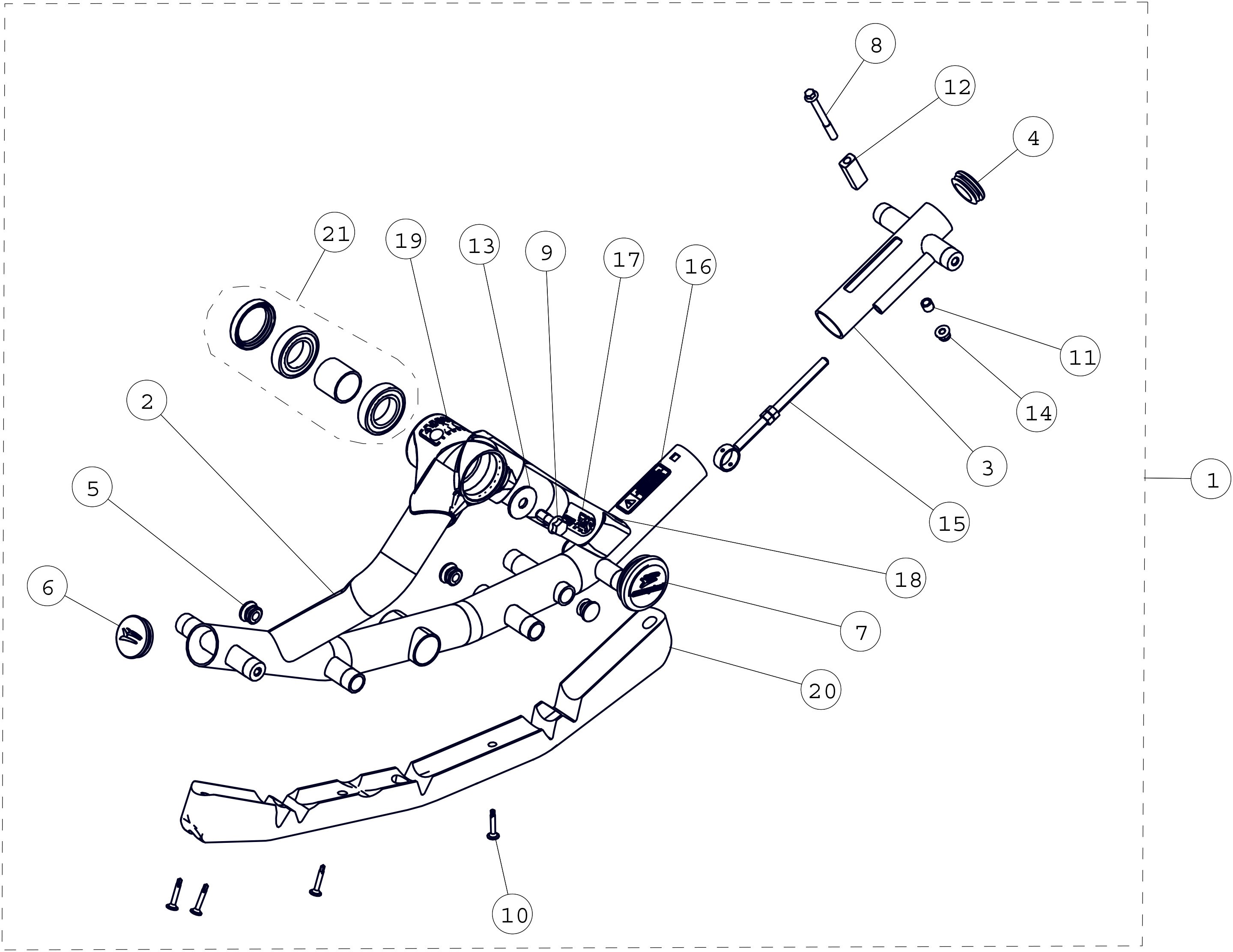 2015 T4S Front Right Frame Parts Diagram