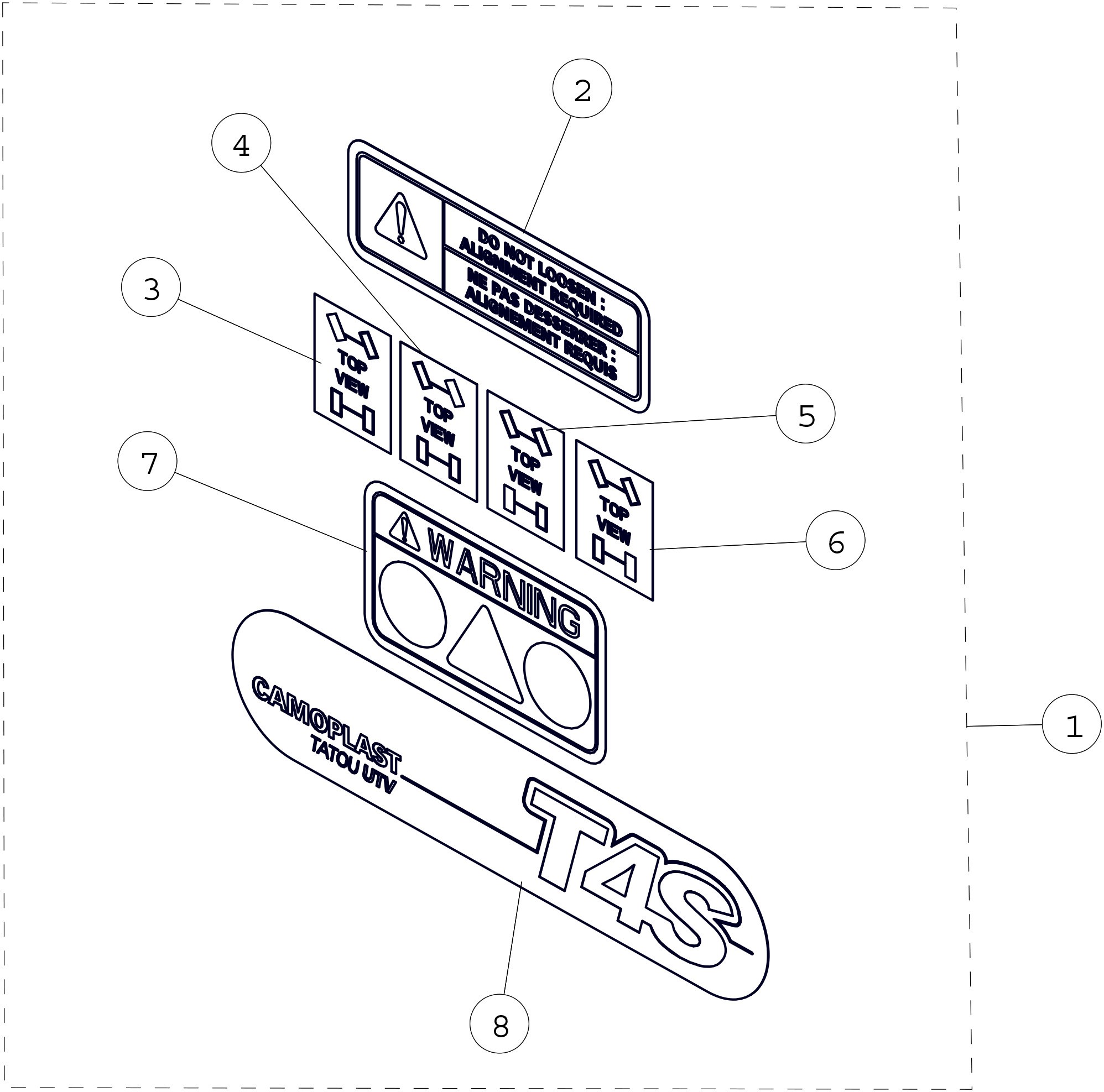 2015 T4S Decals UTV Parts Diagram