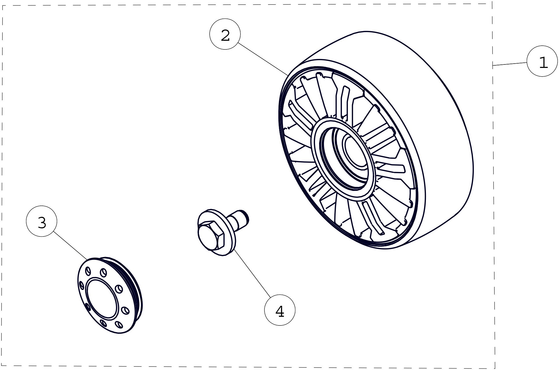 2016 T4S 50mm Replacement Wheel Kit Parts Diagram