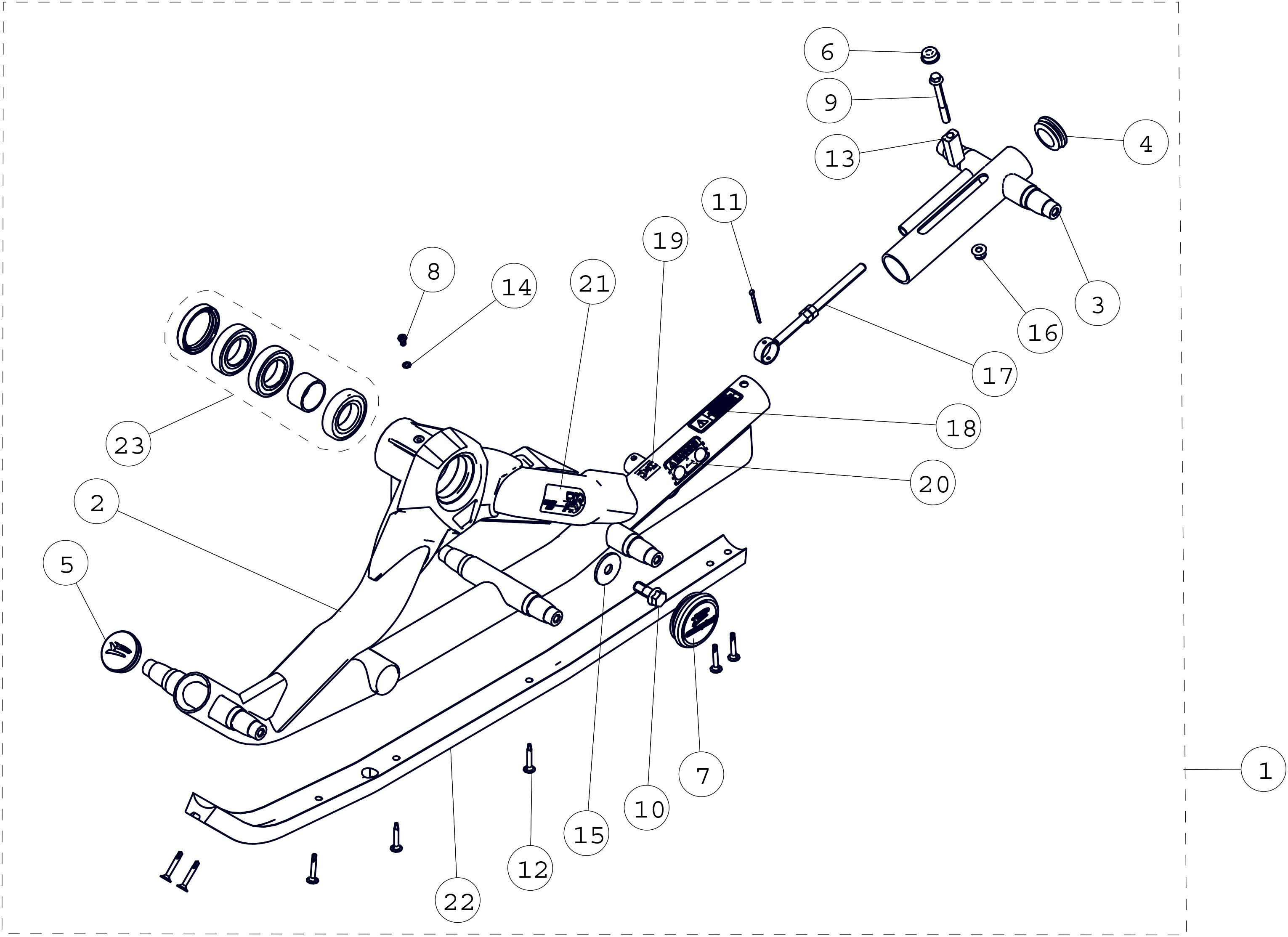 2016 T4S Rear Left Frame Parts Diagram