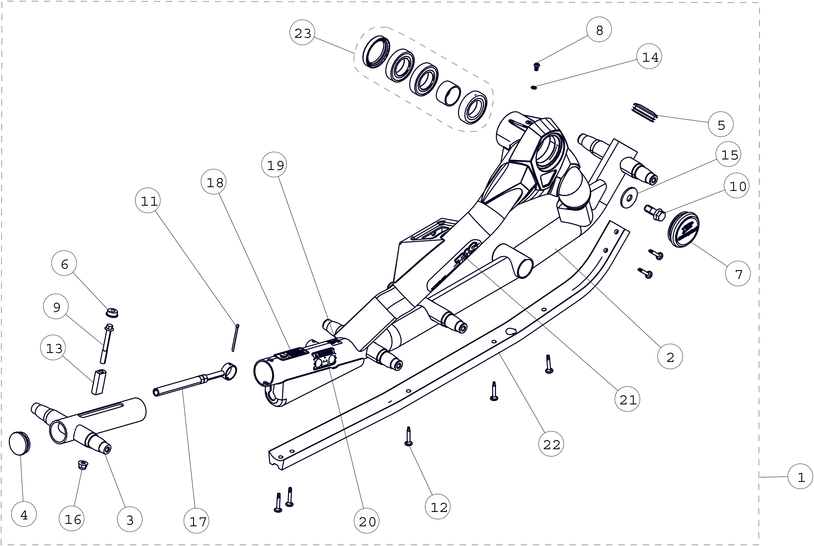 2016 T4S Rear Right Frame Parts Diagram