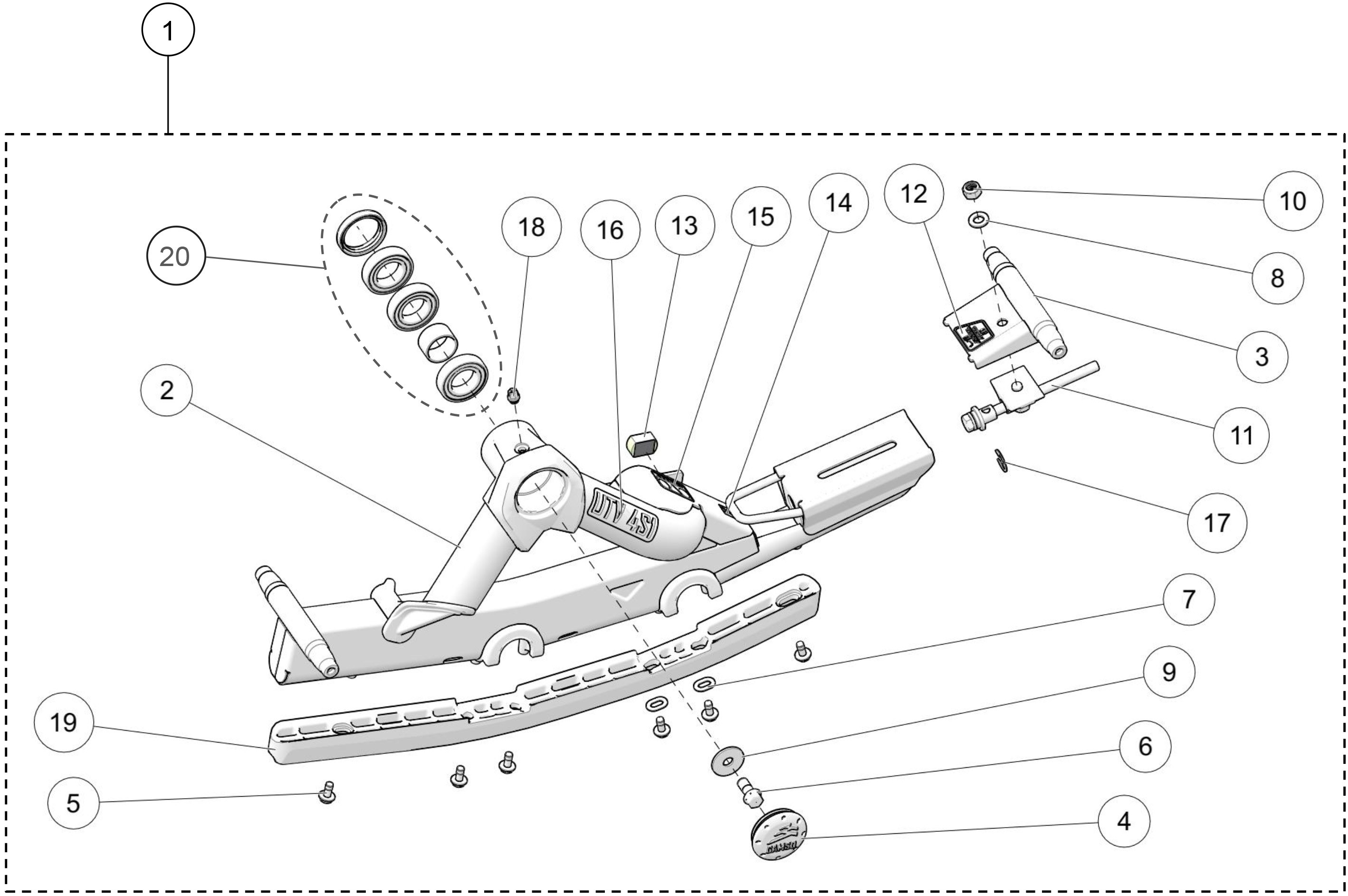 2017 4S1 Front Right Frame Parts Diagram