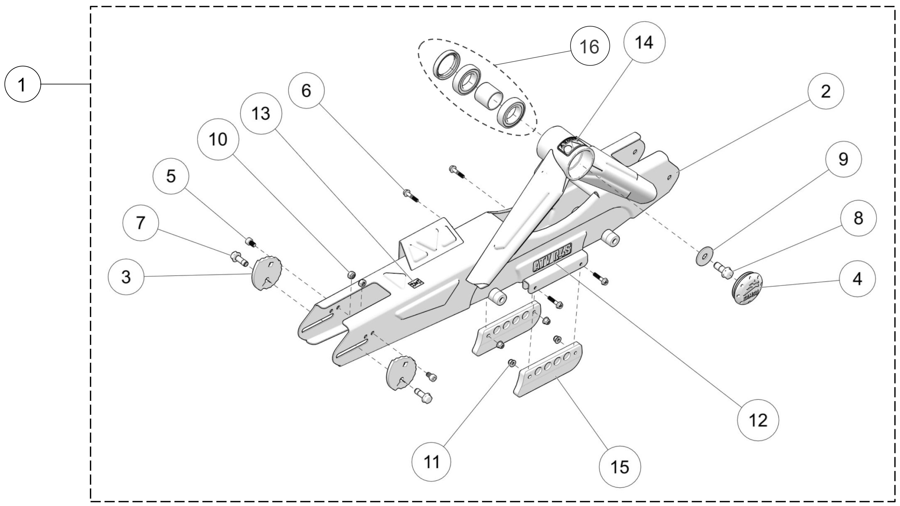 2017 R4S Rear Right Frame Parts Diagram