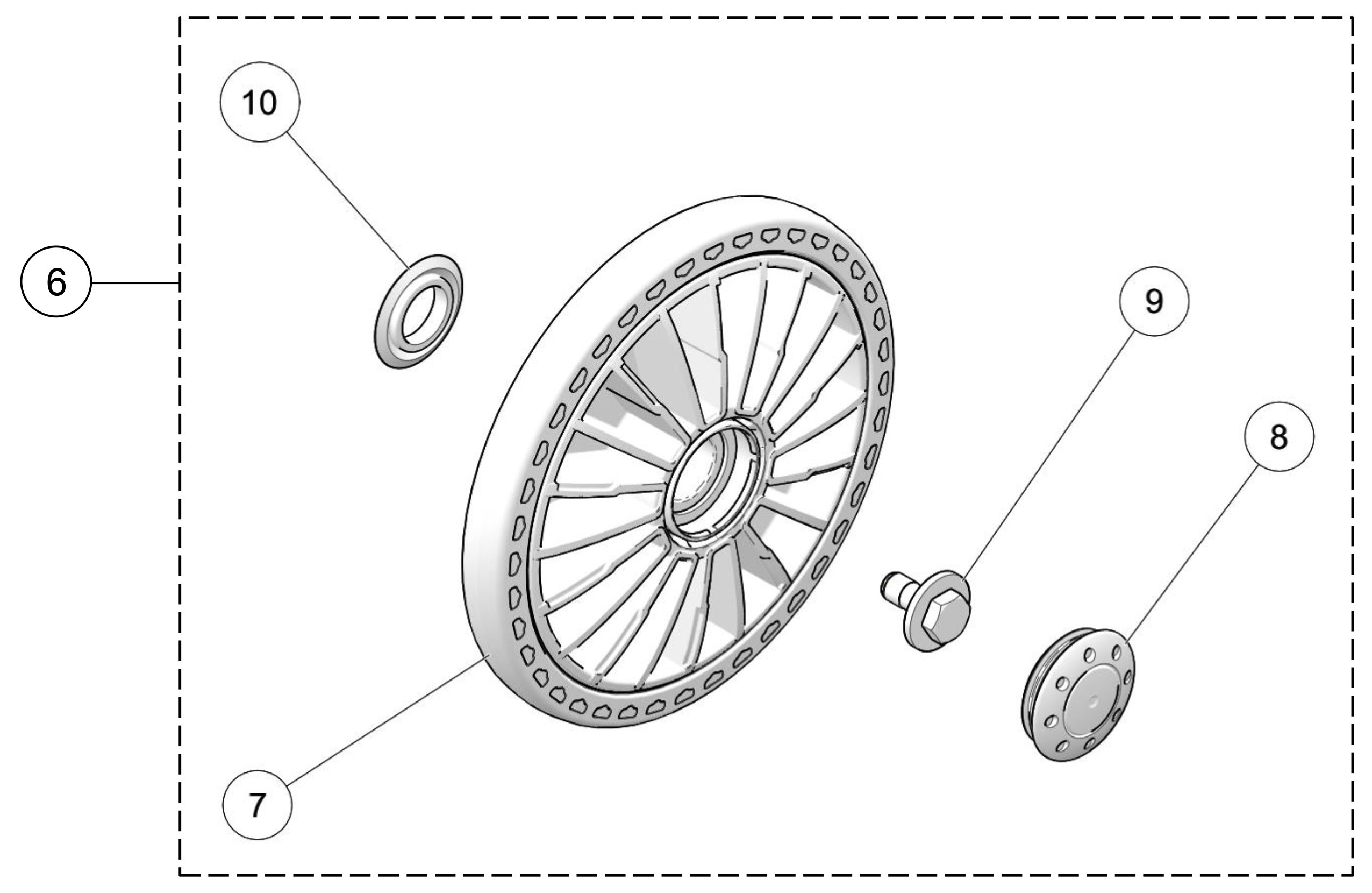 2018 T4S 202 mm Wheel Kit Parts Diagram