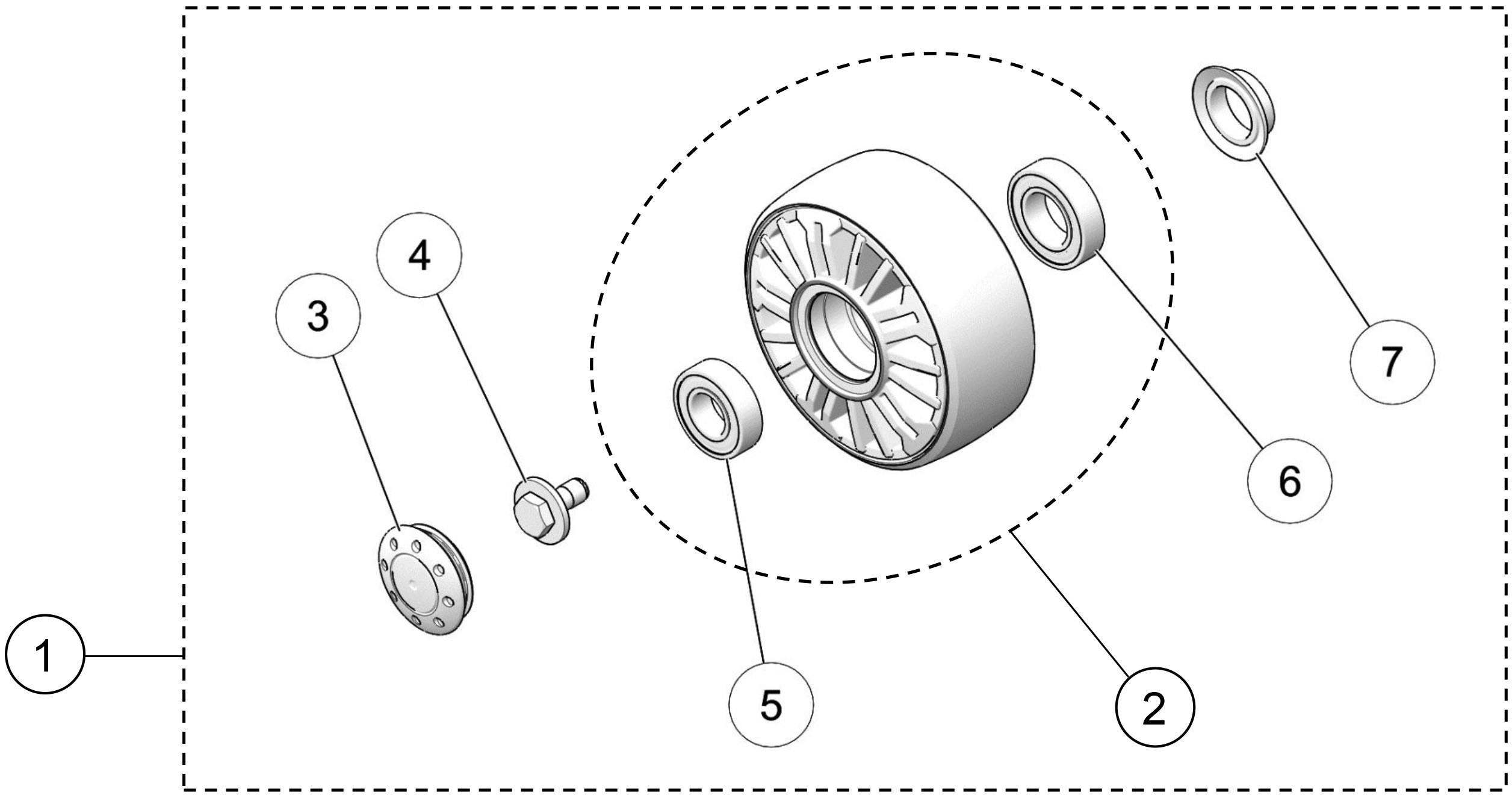 2019 4S1 50mm Wheel Kit Parts Diagram