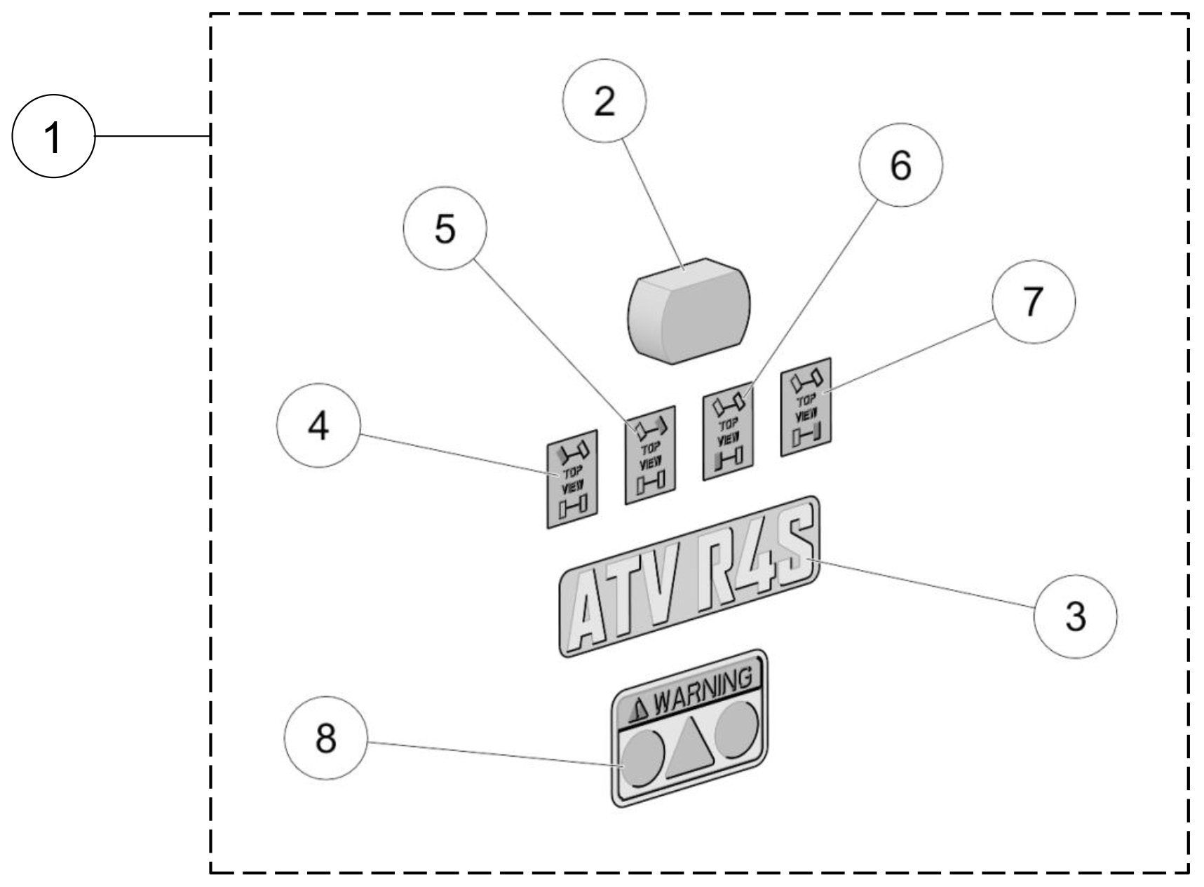 2019 R4S Sticker Kit Parts Diagram