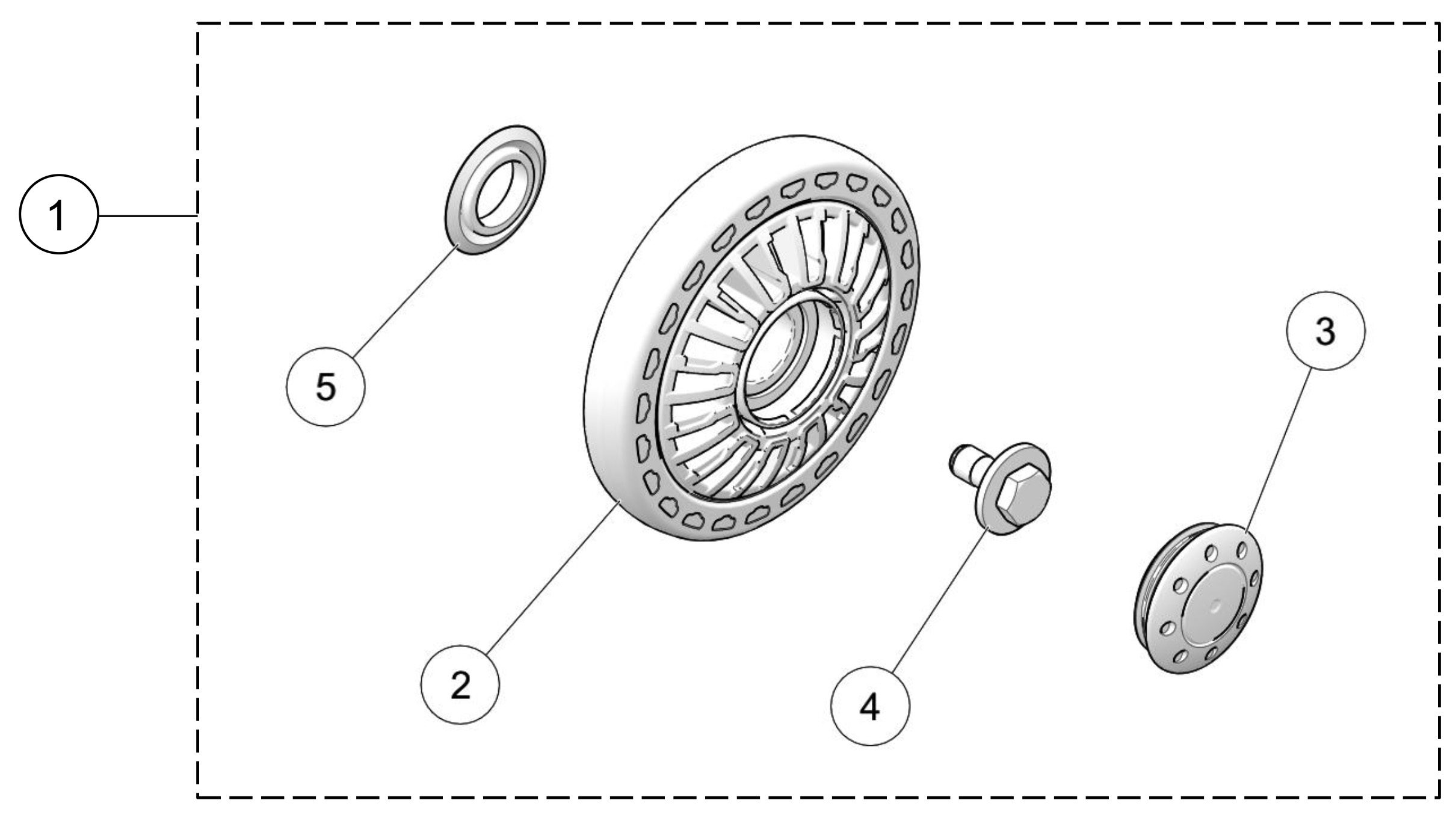 2019 T4S 134mm Wheel Kit Parts Diagram