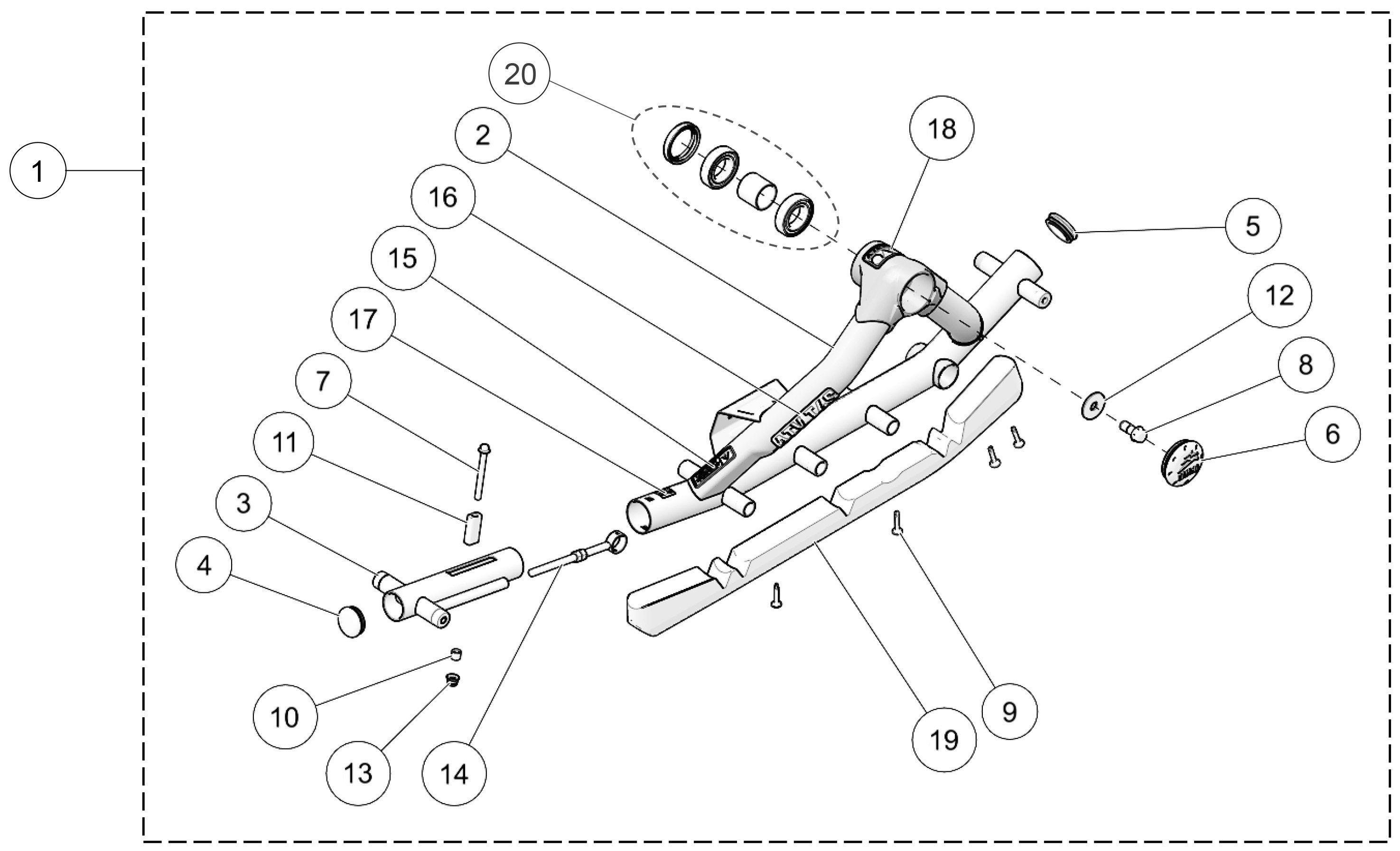 2019 T4S Rear Right Frame Parts Diagram