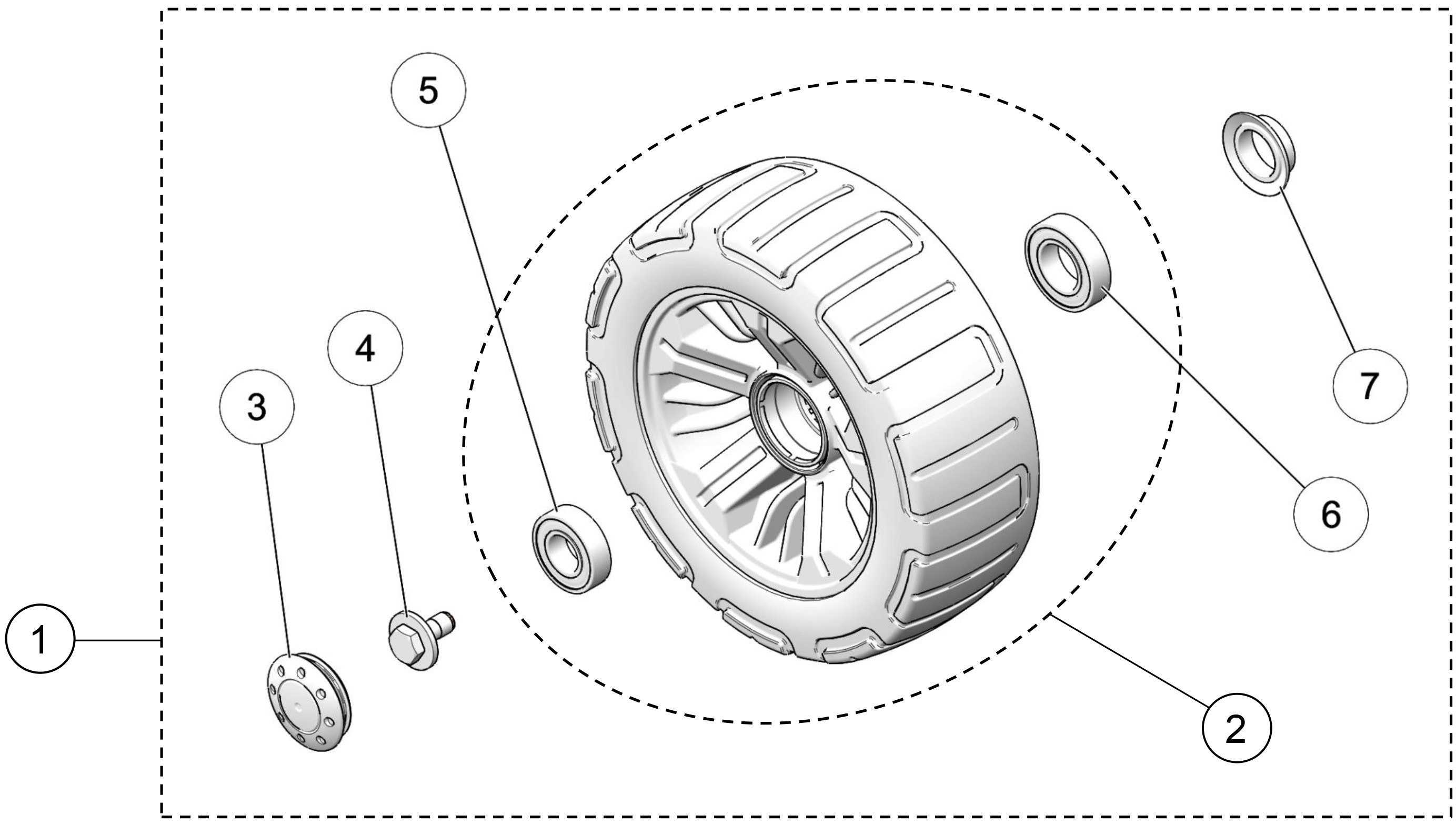 2020 4S1 241mm Wheel Kit Parts Diagram