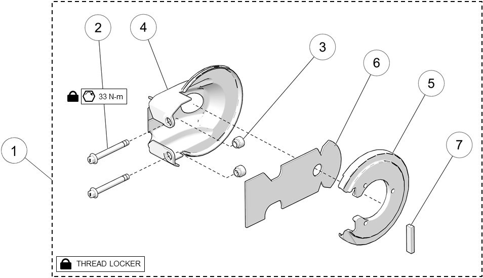 2020 DTS 129 Brake Shield Ass'y Parts Diagram