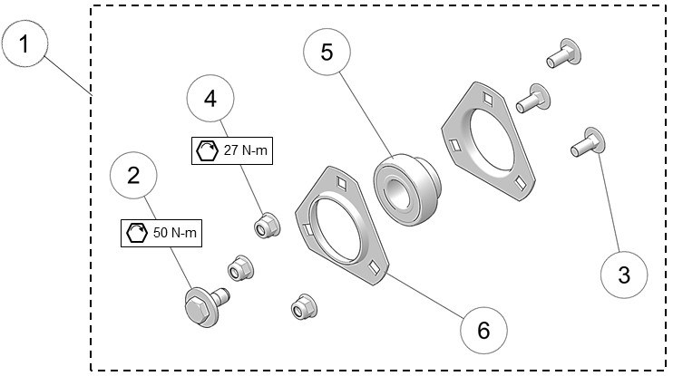 2020 DTS 129 Drive Side Bearing Ass'y Parts Diagram