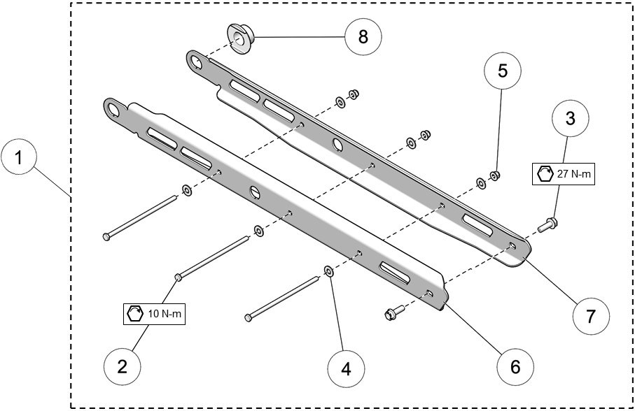 2020 DTS 129 Rail Stiffener Kit Parts Diagram