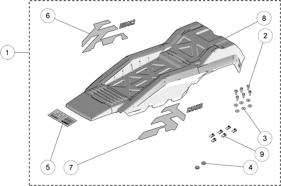 2020 DTS 129 Skin Cover Parts Diagram