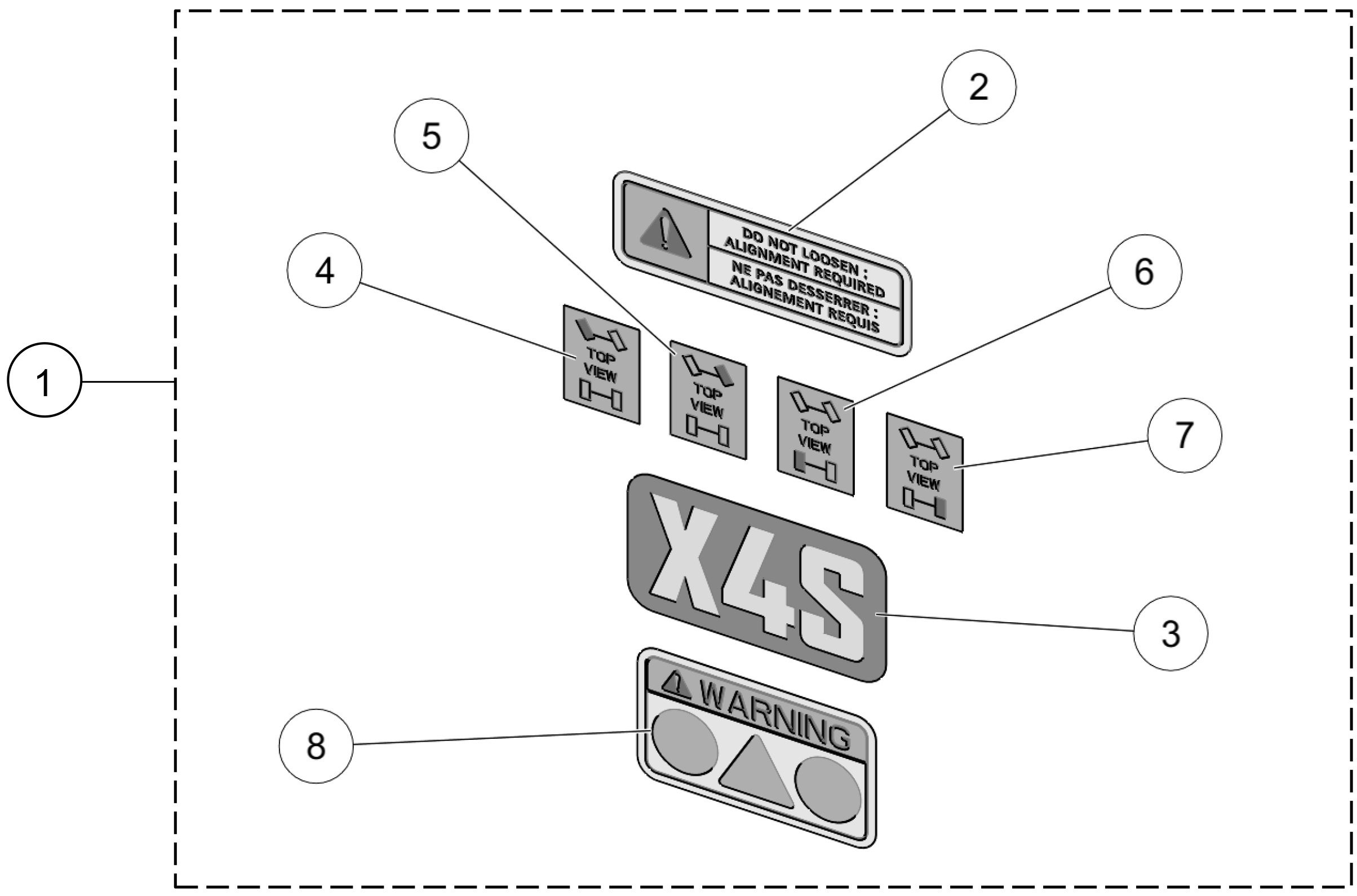 2020 X4S Decals Parts Diagram