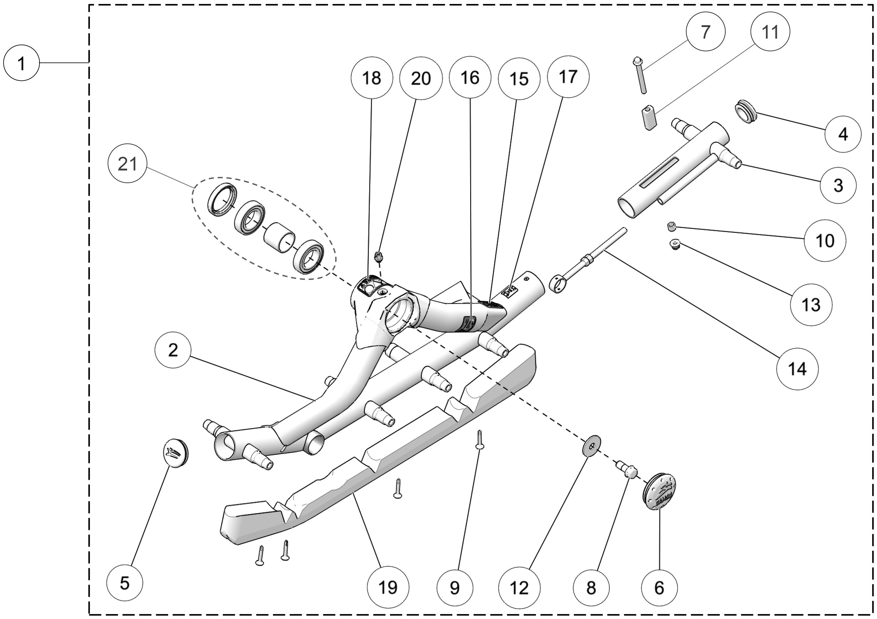 2020 X4S Rear Left Frame Parts Diagram
