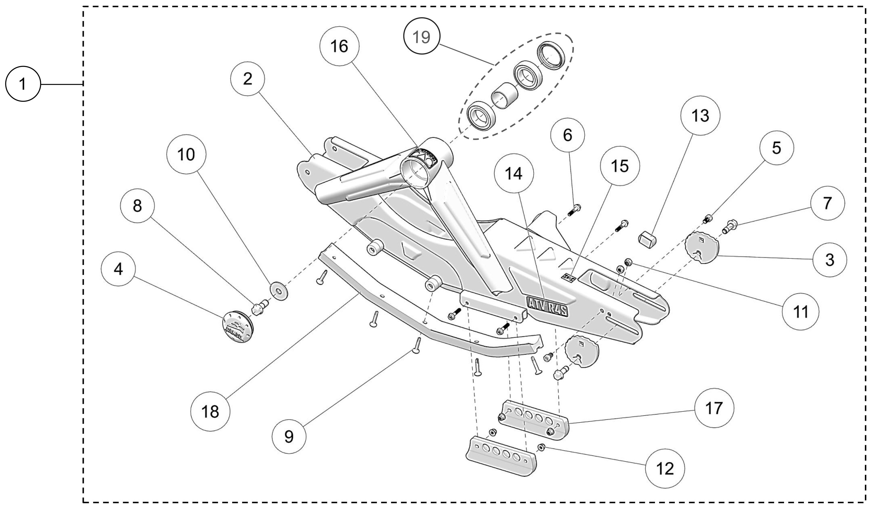 2021 R4S Front Right Frame Parts Diagram