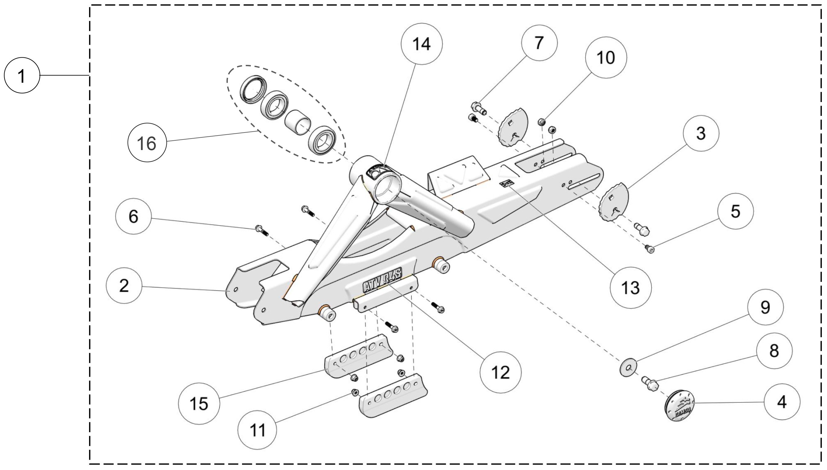 2021 R4S Rear Left Frame Parts Diagram
