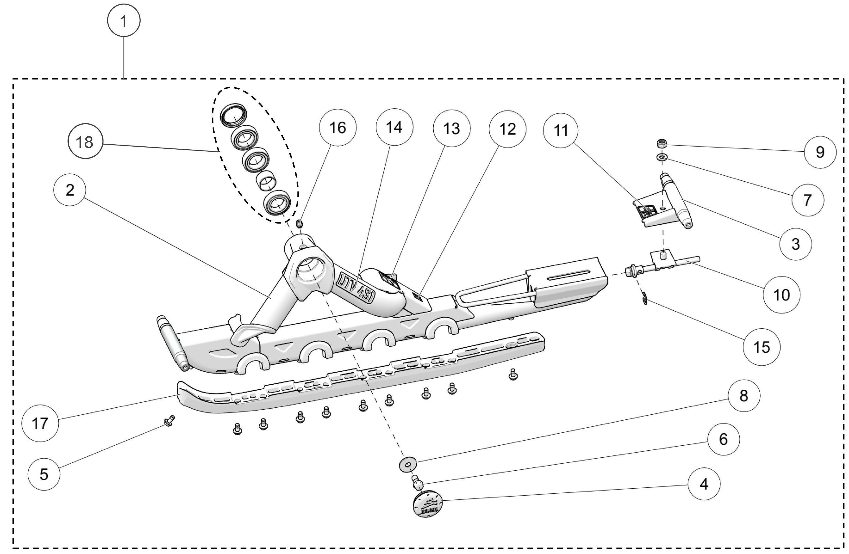 2022 4S1 Rear Left Frame Parts Diagram