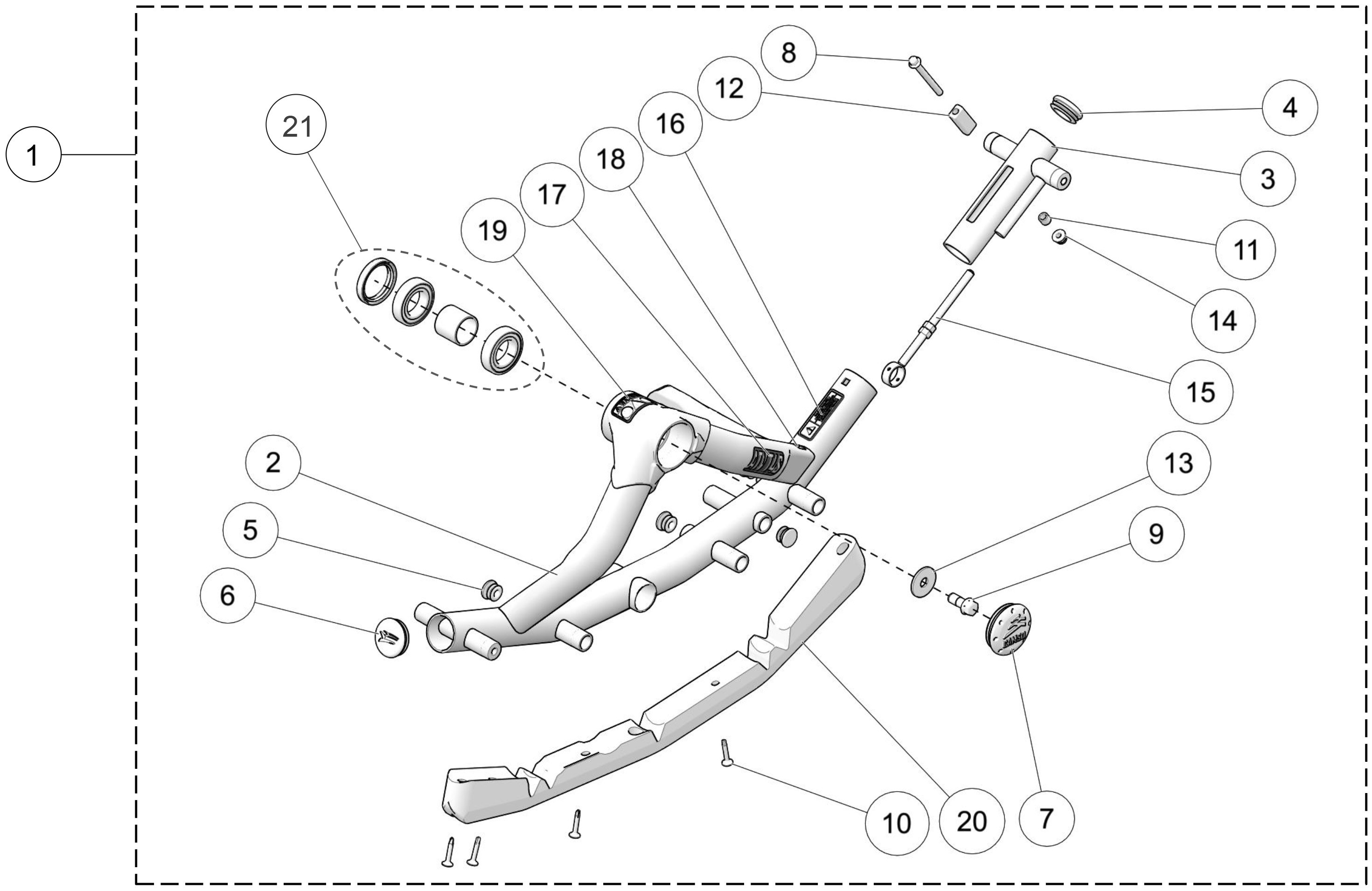 2022 T4S Front Right Frame Parts Diagram