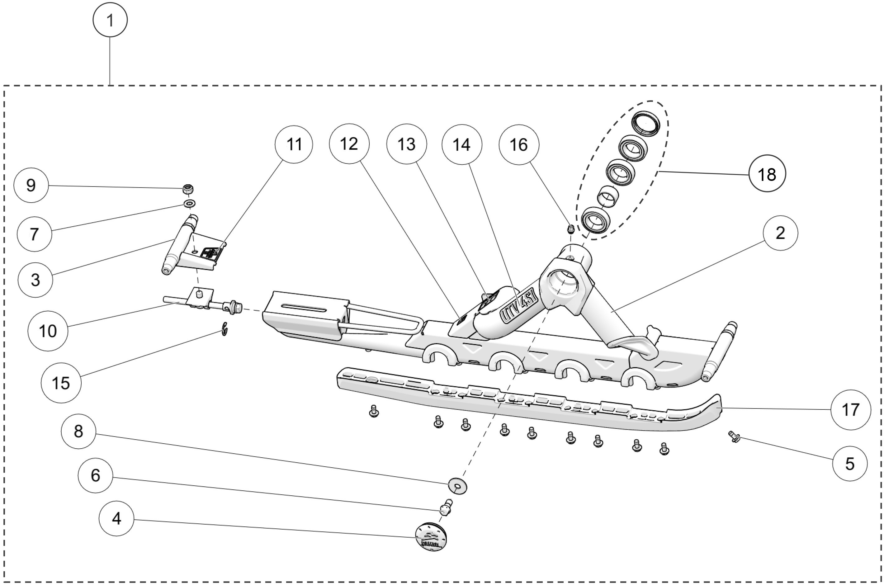2024 4S1 Rear Right Frame Parts Diagram