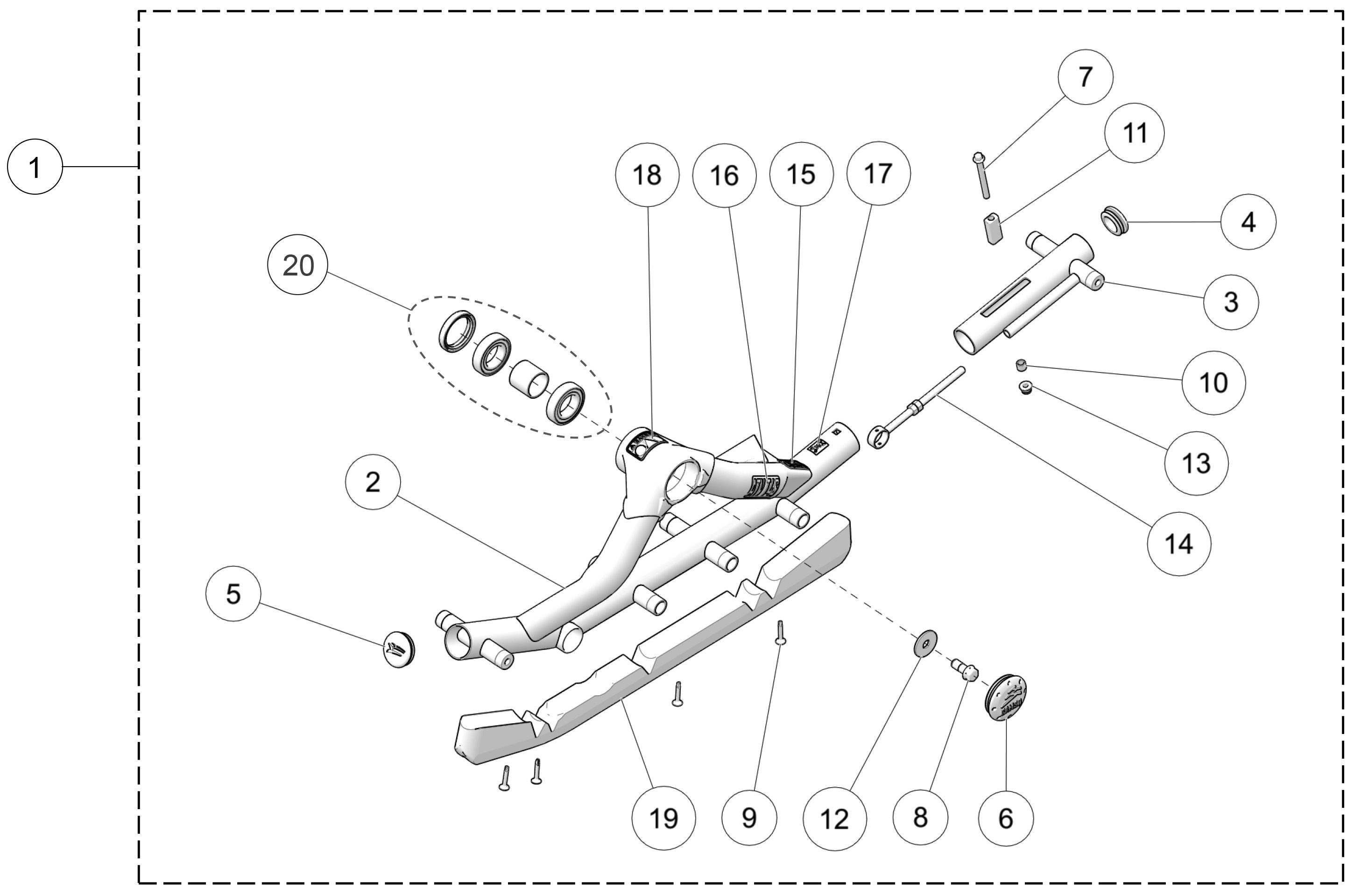 2024 T4S Rear Left Frame Parts Diagram