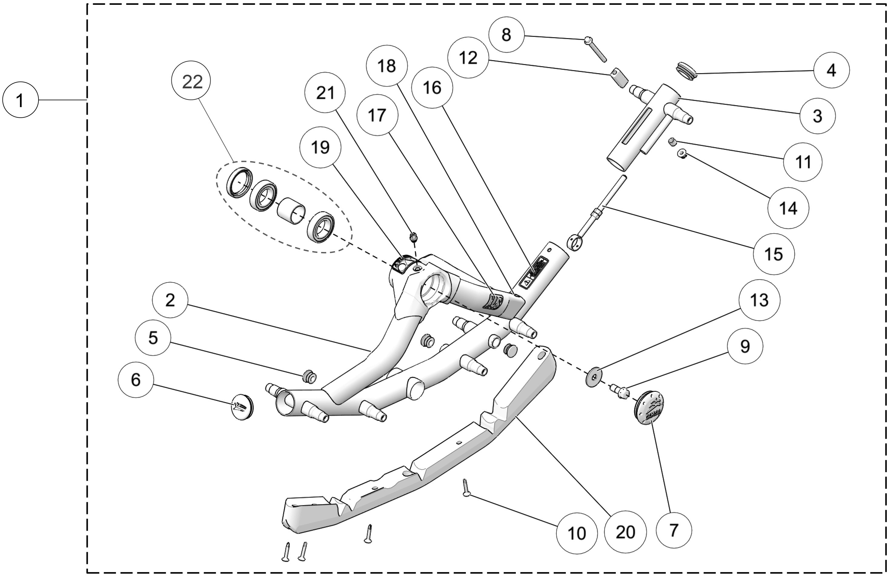 2024 X4S Front Right Frame Parts Diagram