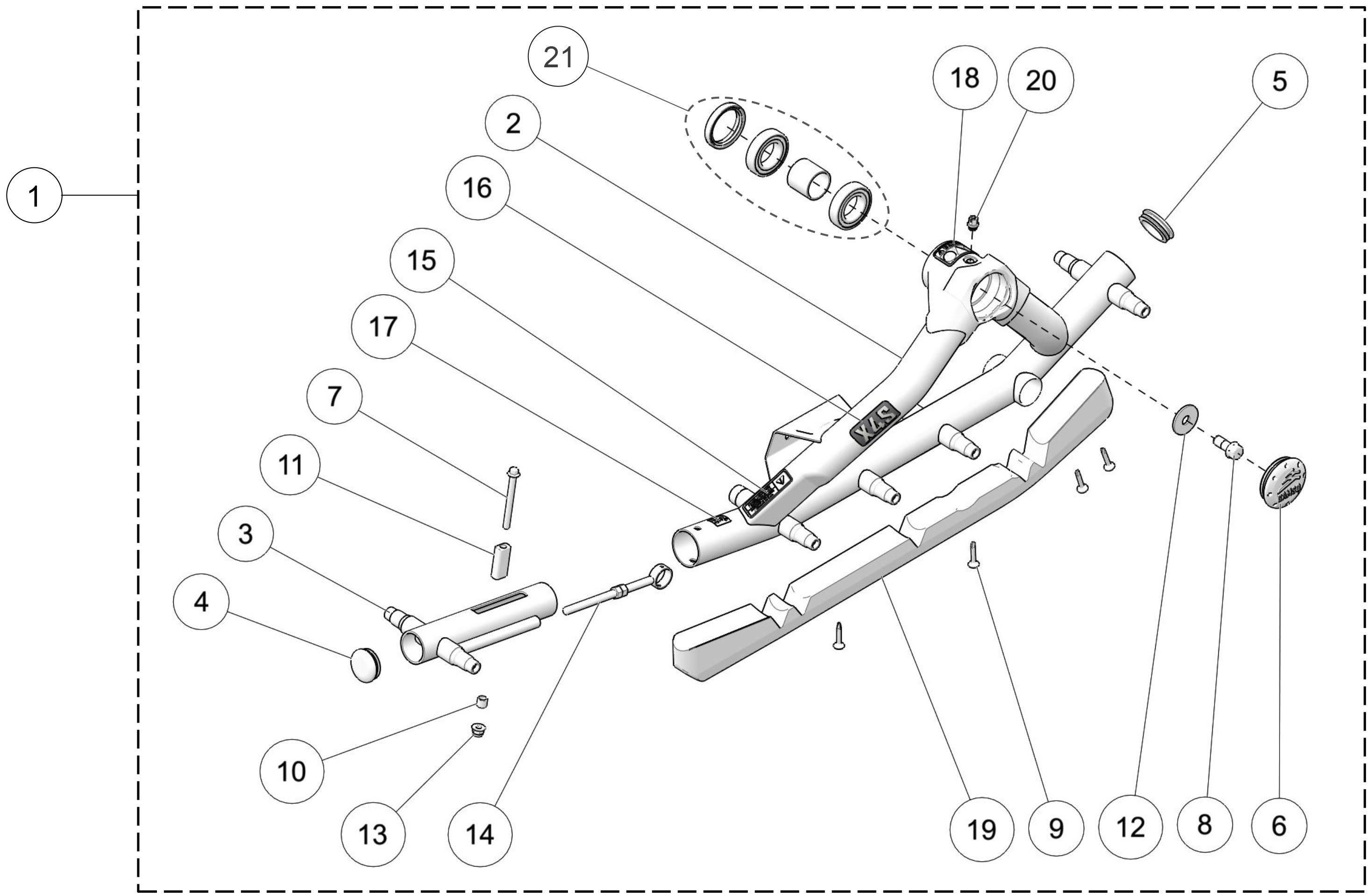 2024 X4S Rear Right Frame Parts Diagram
