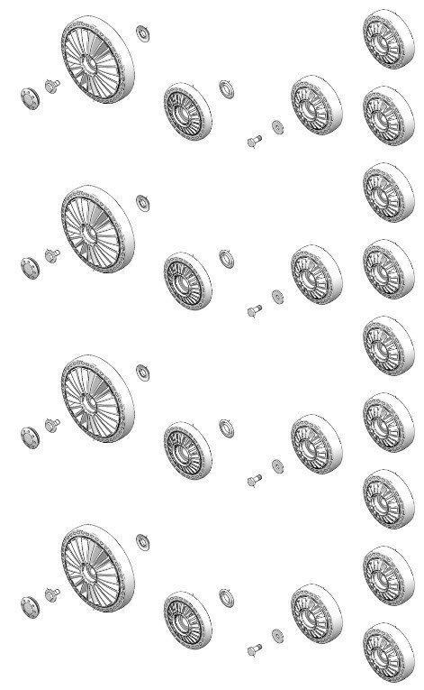 2025 X4S Complete wheel kit X4S Parts Diagram