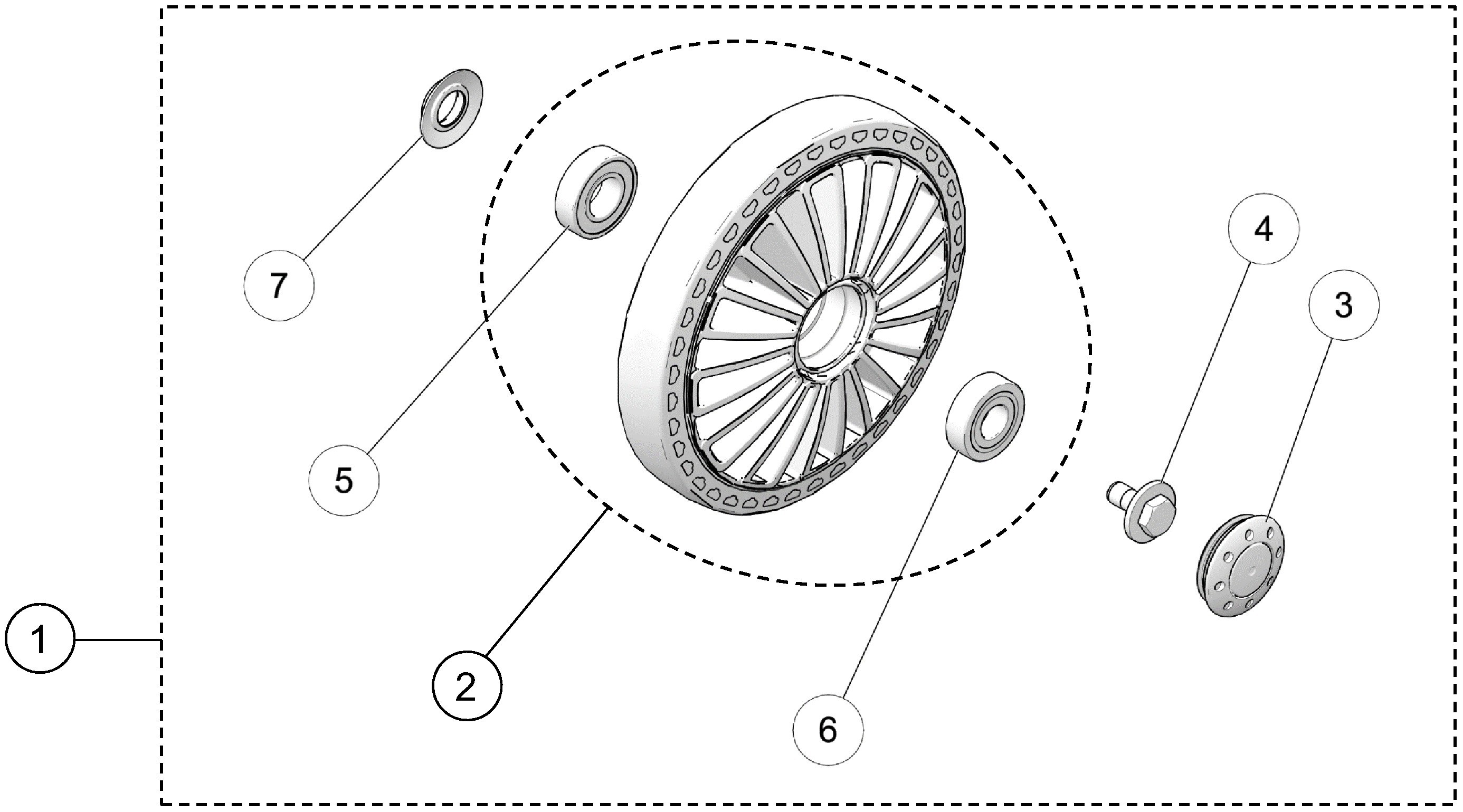 2025 X4S 202-mm Wheel Kit, X4S Parts Diagram