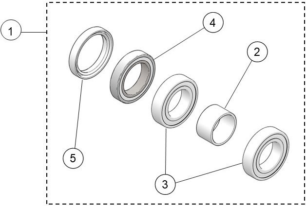 2026 4S1 Kubota RTV-X Hub bearing kit Parts Diagram