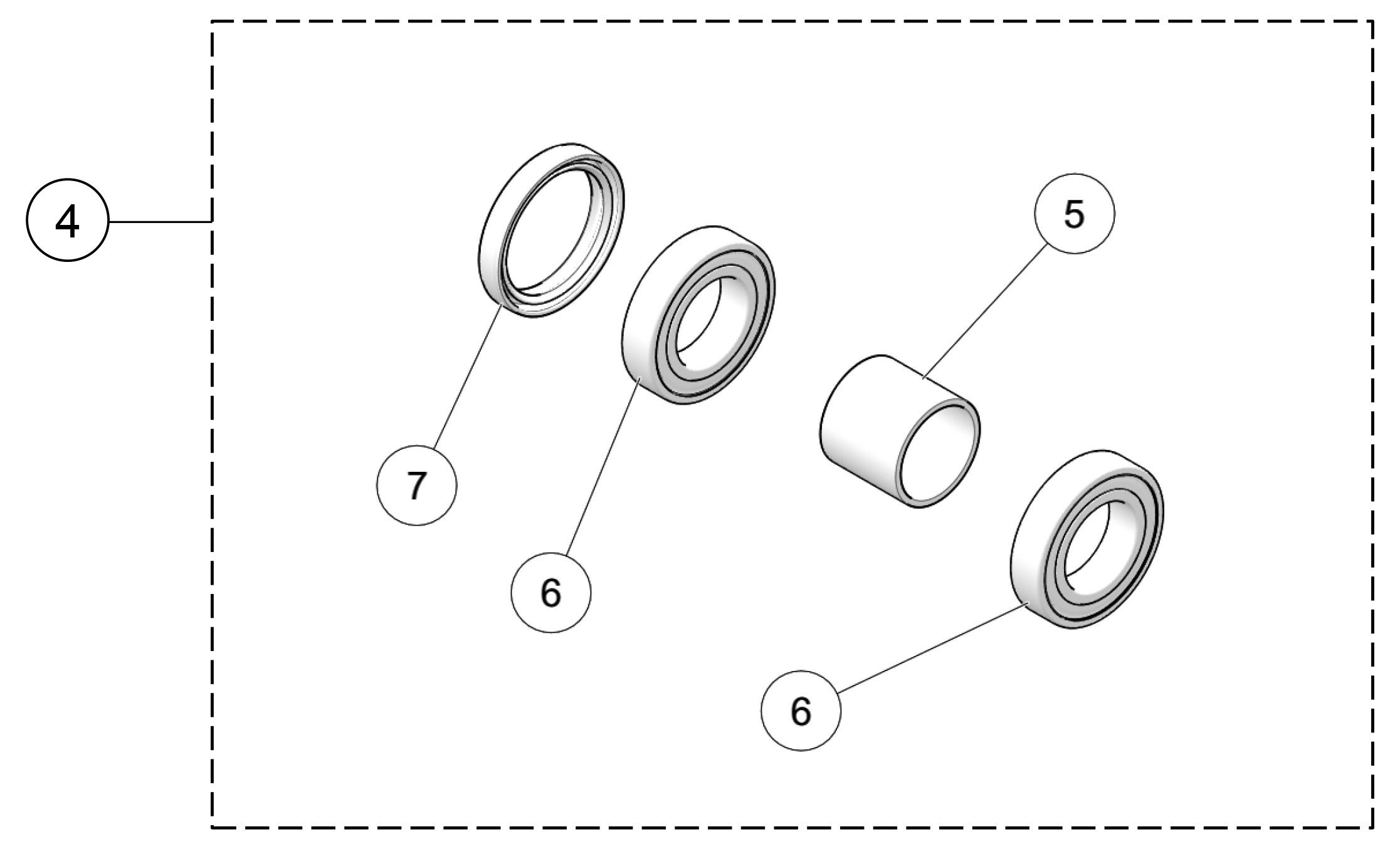2026 X4S Hub Bearing Kit Parts Diagram