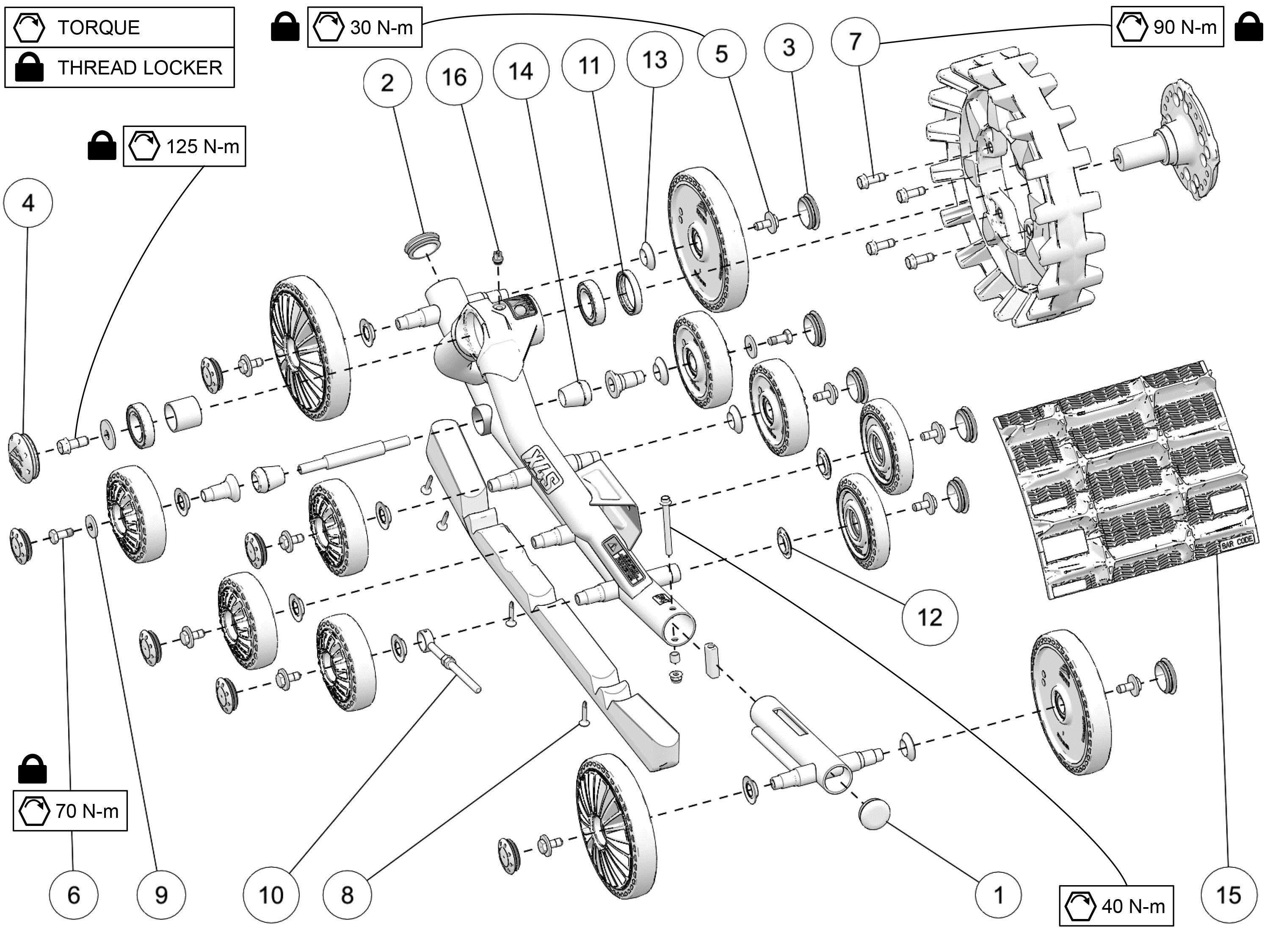 2026 X4S Left & Right Rear Parts Diagram